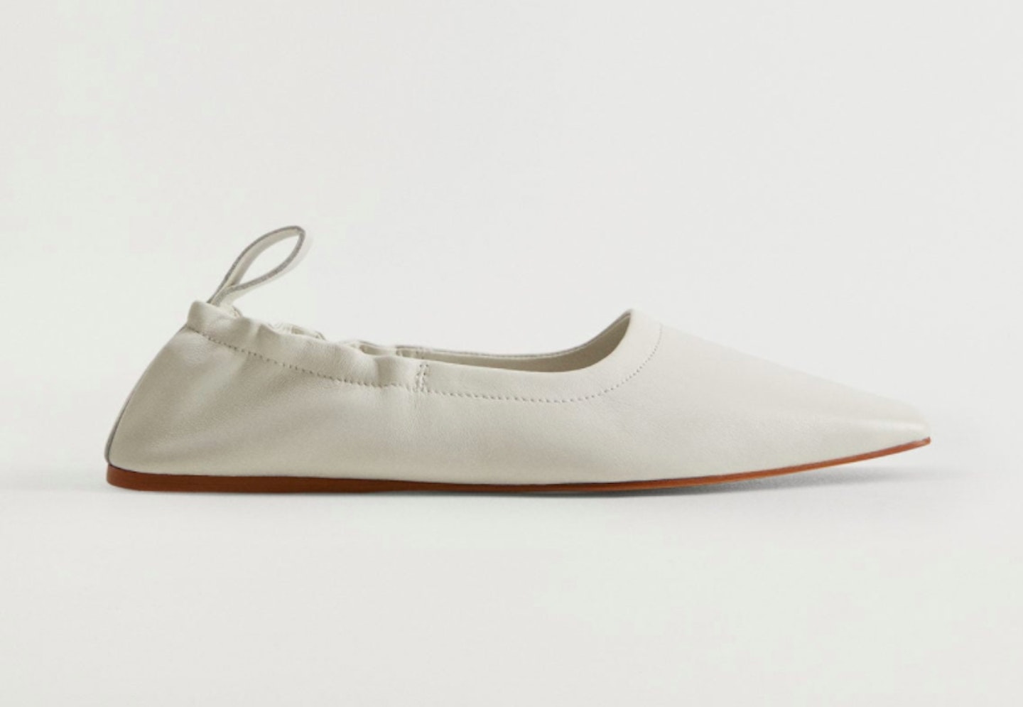 Mango, Gathered Leather Ballerina, £49.99