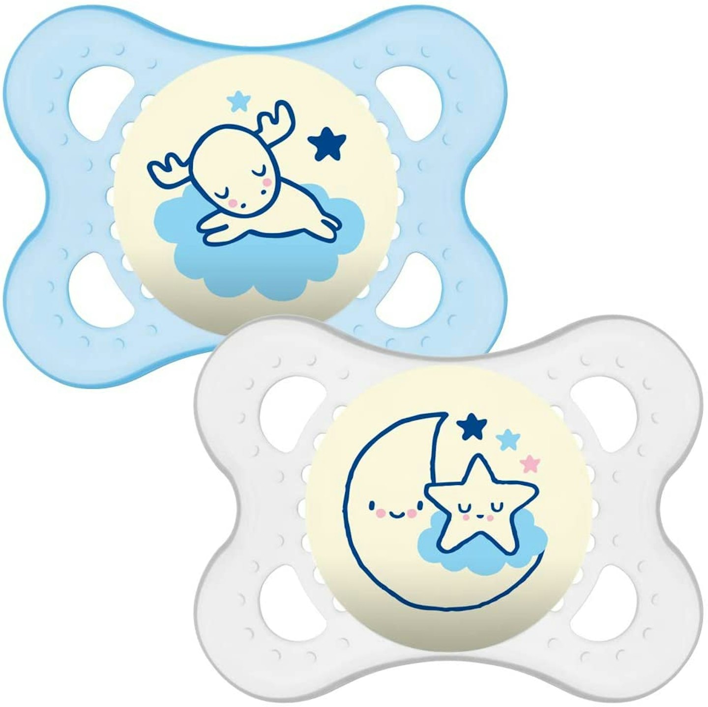 Glow in the Dark Baby Soothers with Self Sterilising Travel Case
