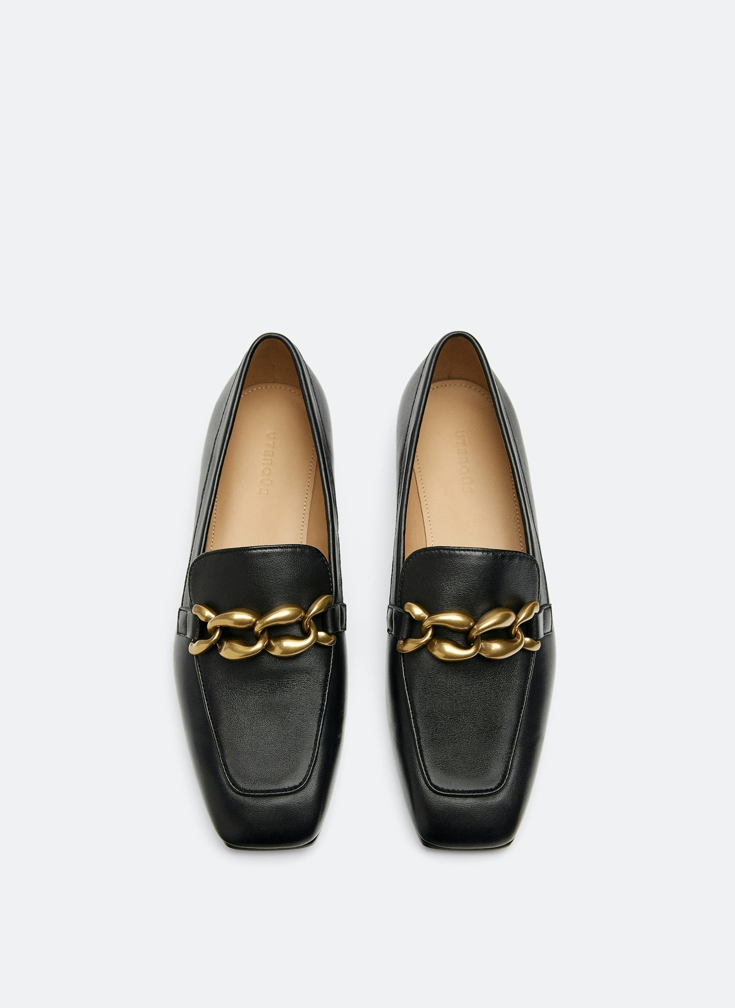 Uterque, Leather Loafers With Chain, £99