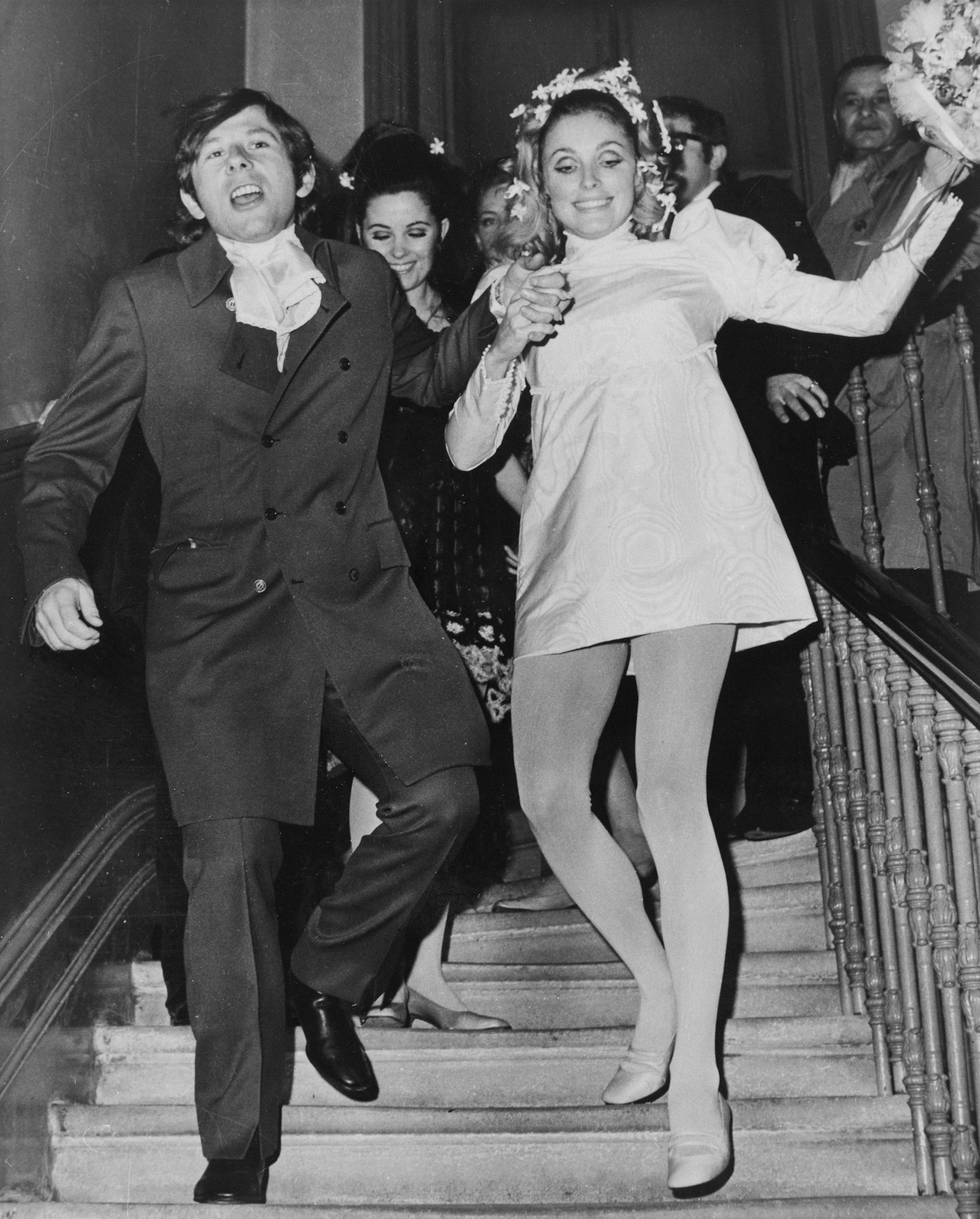 Sharon Tate and Roman Polanski on their wedding day in 1968