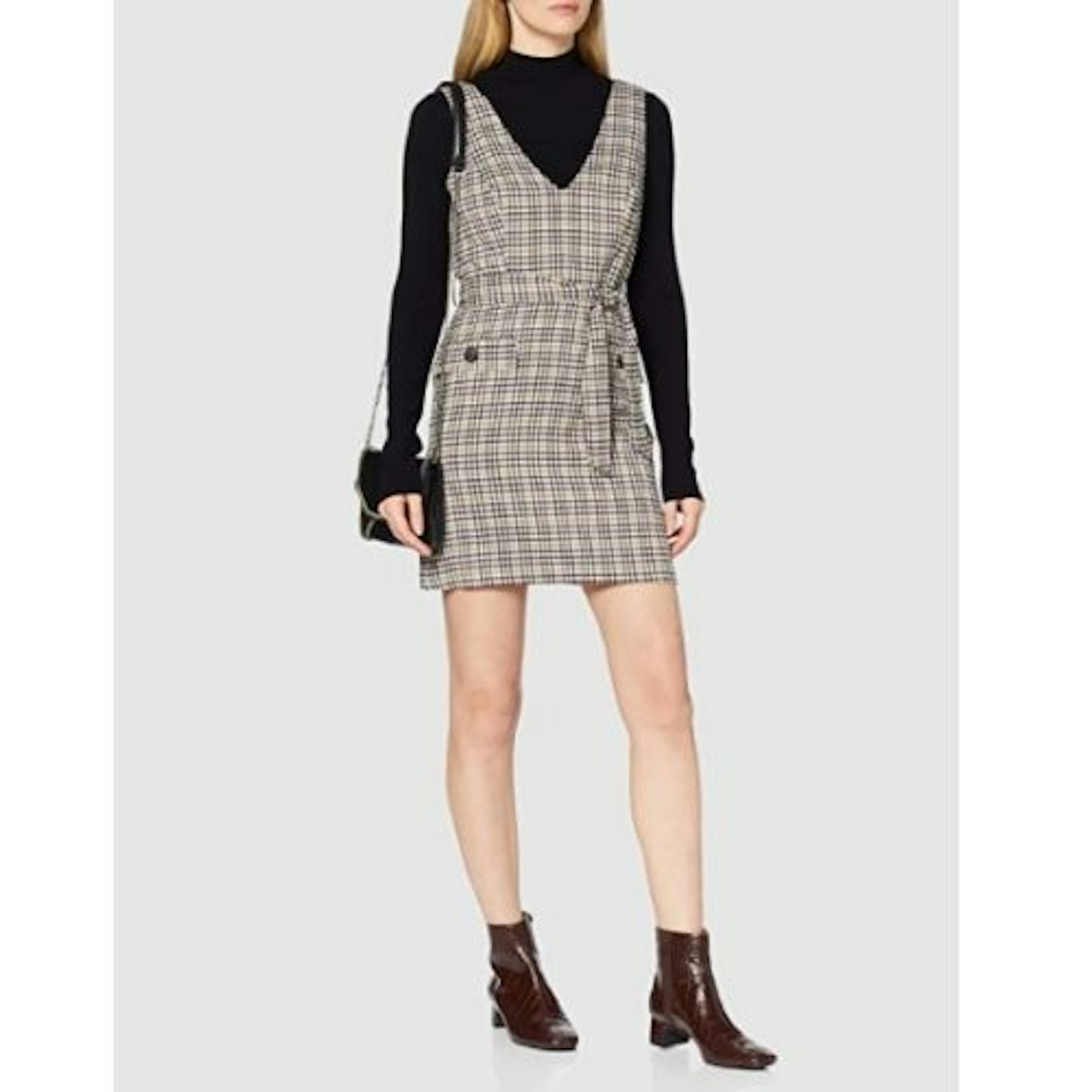 MISS SELFRIDGE Women's Belt Check Pinny Dress