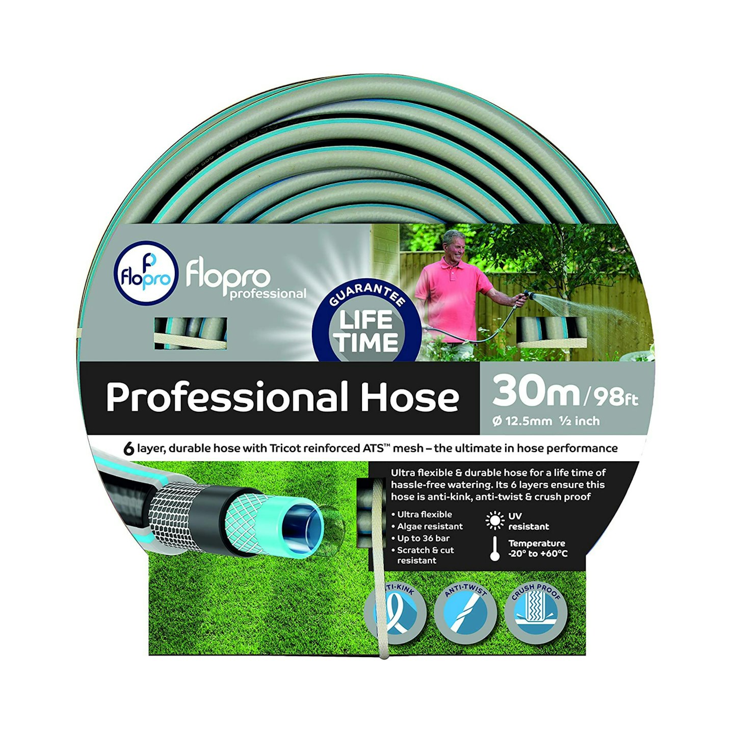 Flopro Professional Garden Hose Pipe,  30m