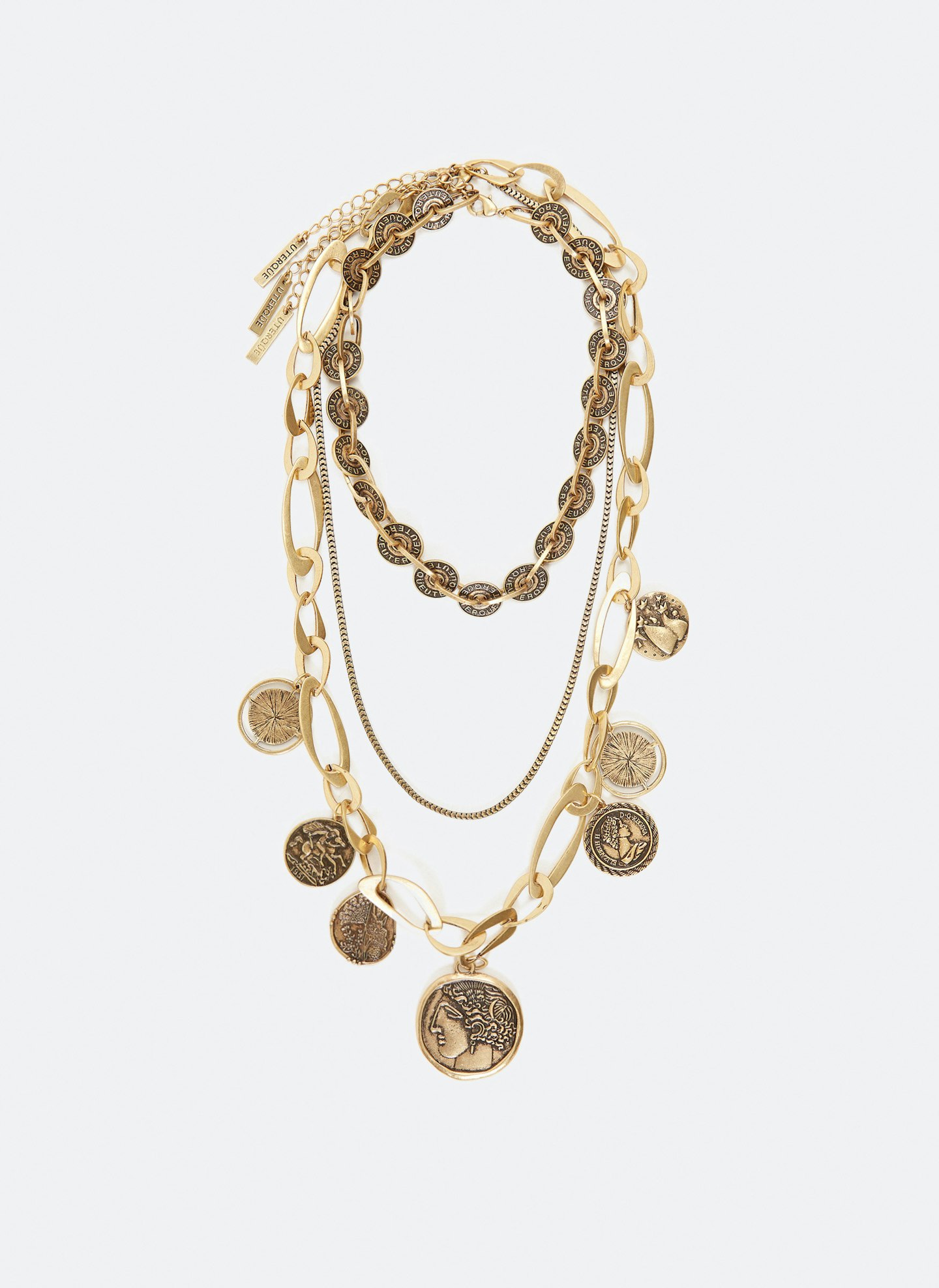 Uterque, Multi strand necklace with coins, £79