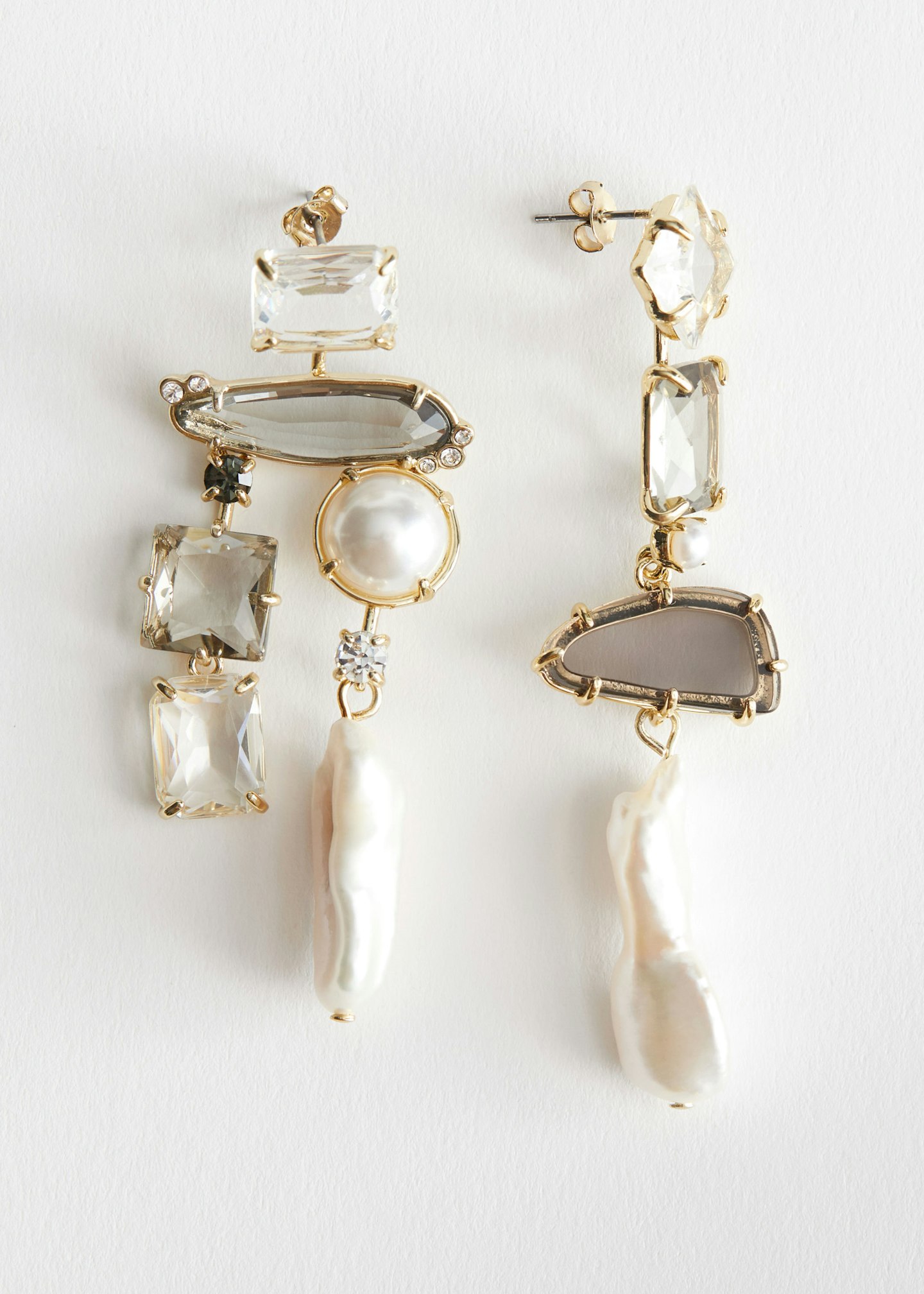 & Other Stories, Rhinestone Pearl Hanging Earrings, £35