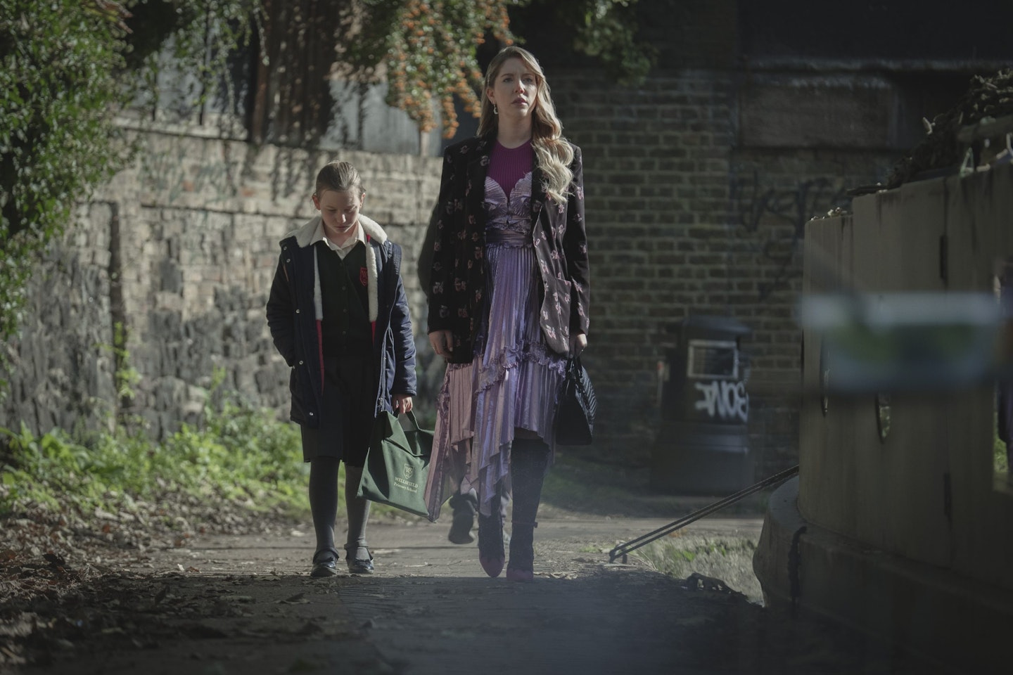 Katherine Ryan in a Zandra Rhodes dress in The Duchess