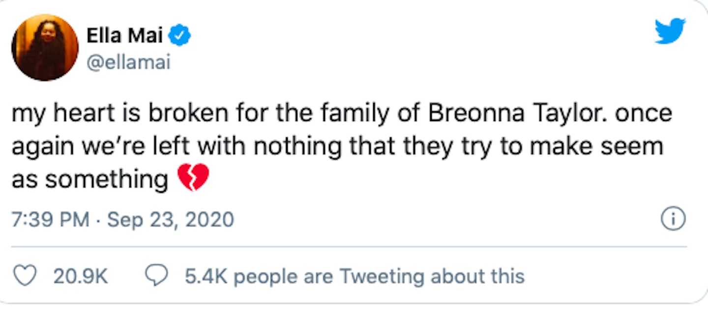 Celebrities React To Breonna Taylor Verdict - Grazia