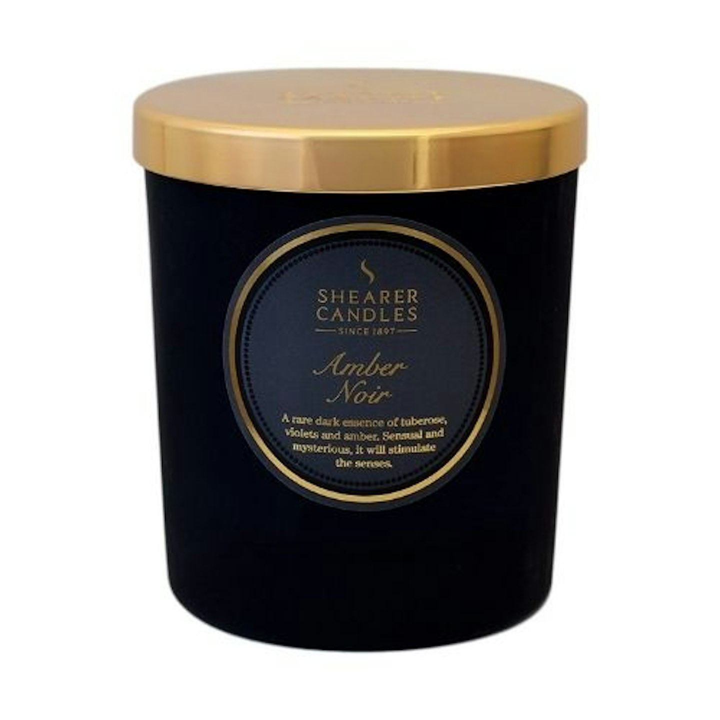 Shearer Candles Amber Noir Scented Jar Candle with Gold Lid