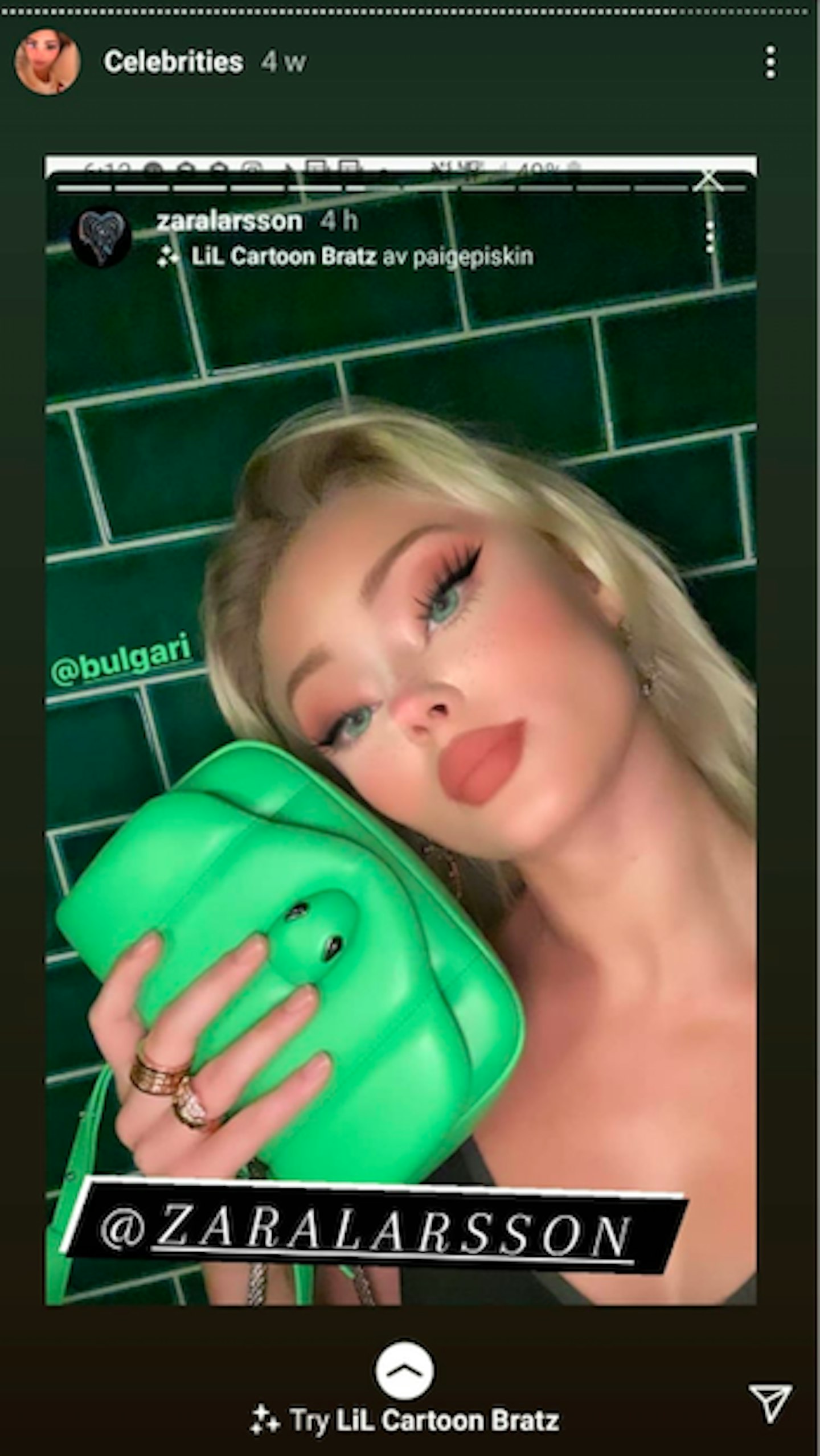 Celebrities Using Instagram Cartoon Filters - Grazia