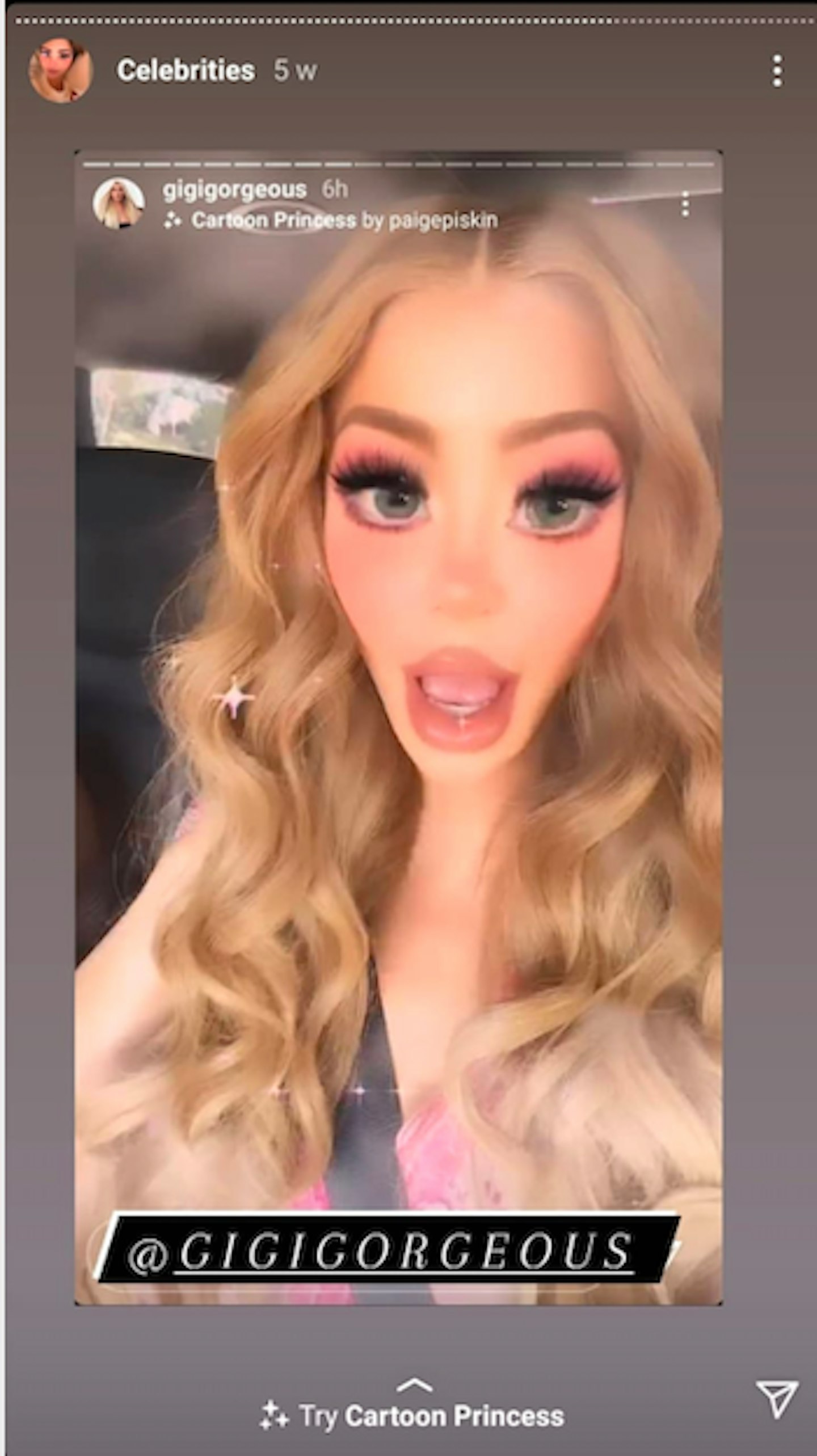 Celebrities Using Instagram Cartoon Filters - Grazia
