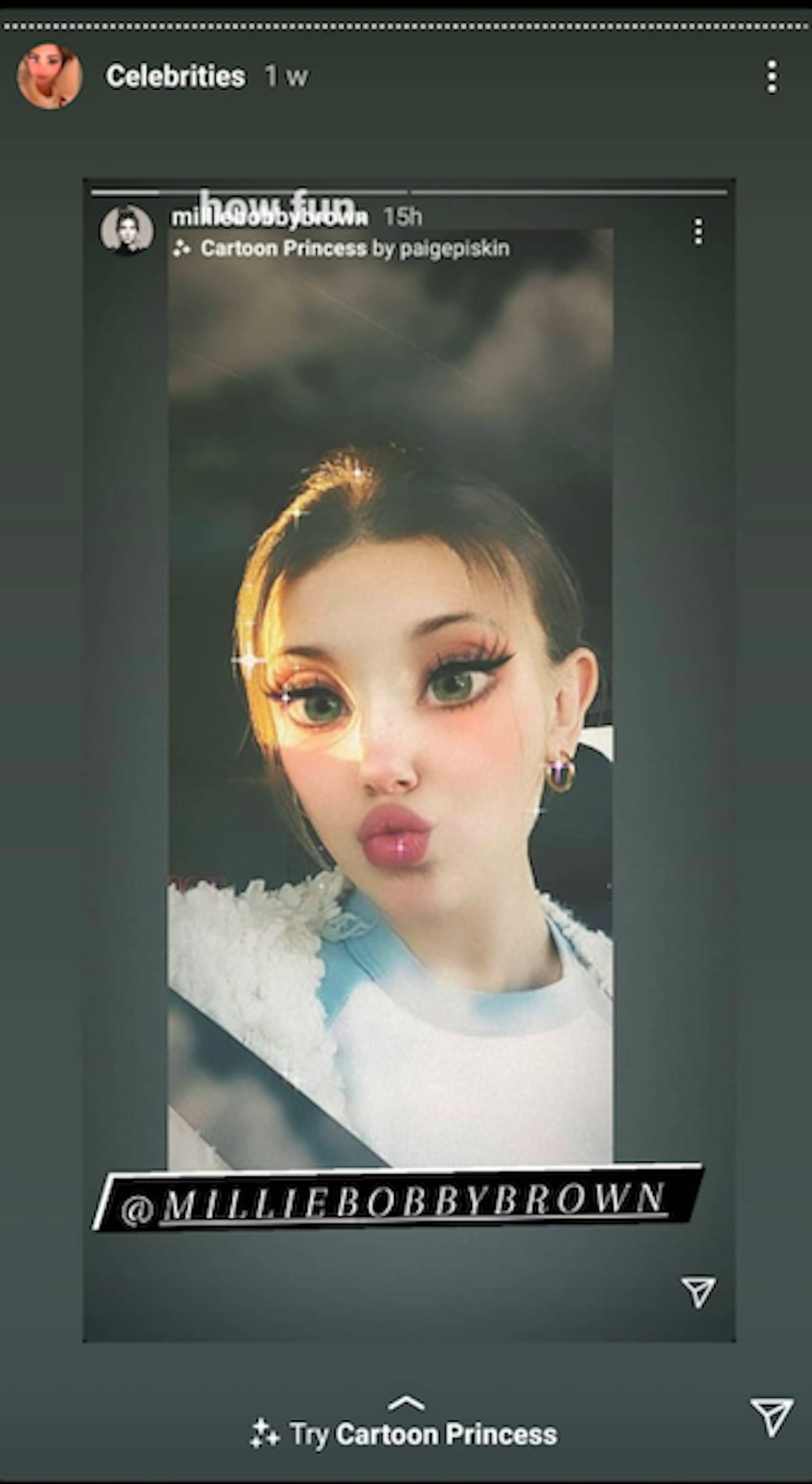 Celebrities Using Instagram Cartoon Filters - Grazia