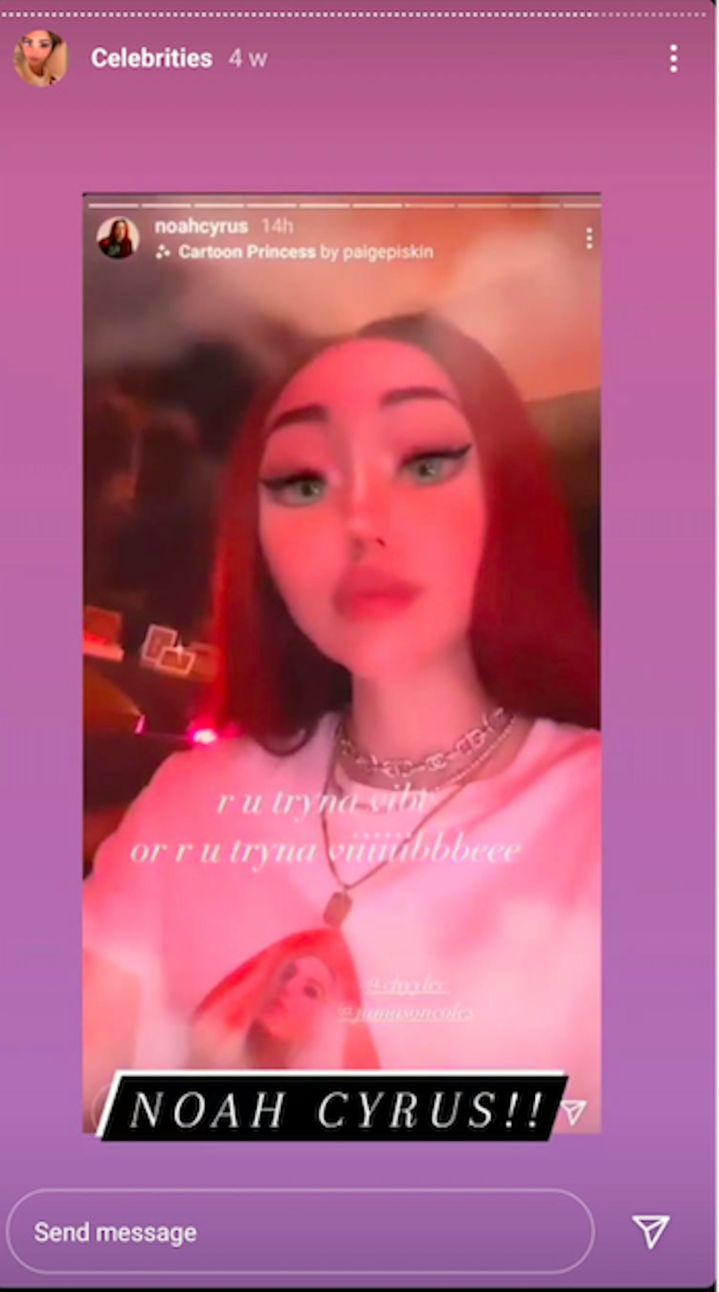 Celebrities Using Instagram Cartoon Filters - Grazia