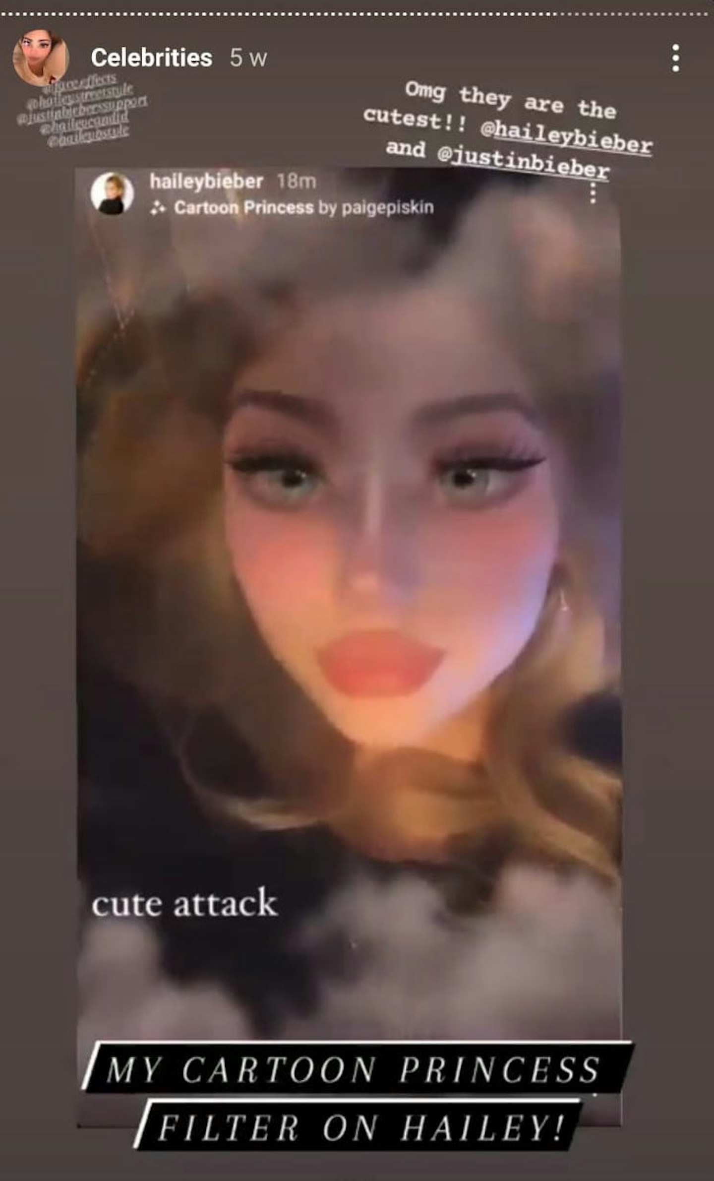 Celebrities Using Instagram Cartoon Filters - Grazia