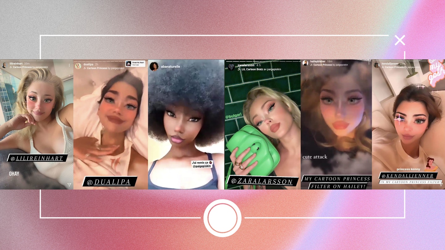 Celebrities using cartoon filters