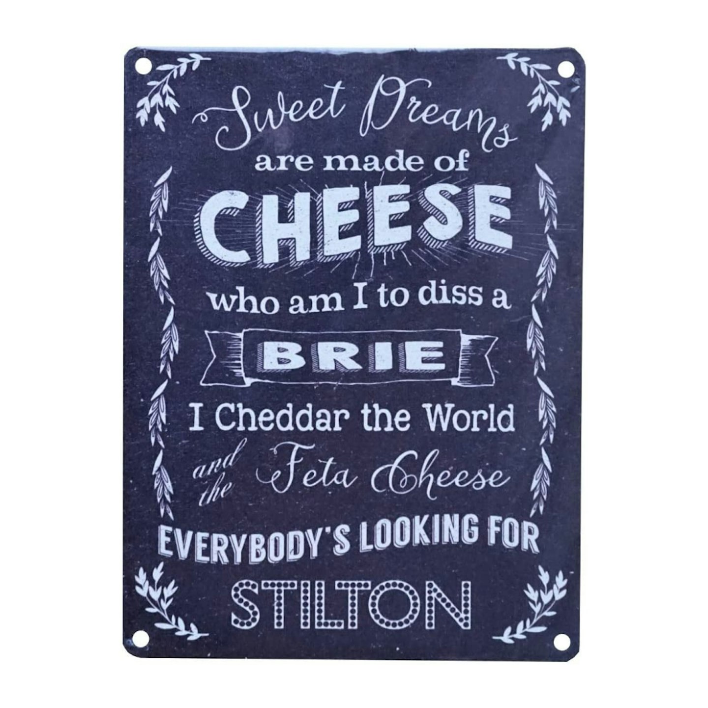 Vintage Style Cheese Metal Wall Plaque Sign