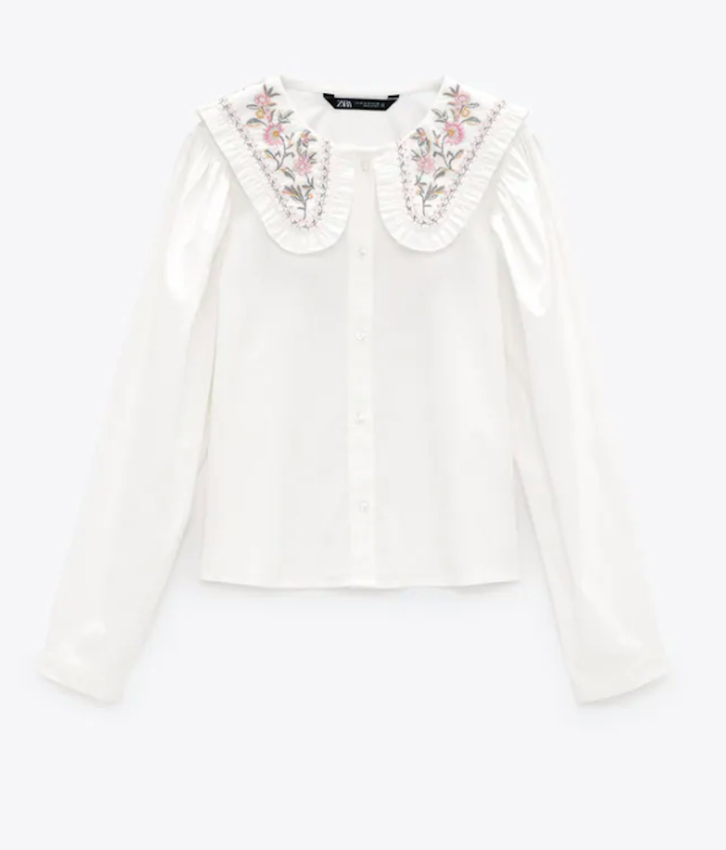 Zara, Shirt With Embroidered Collar, £25.99
