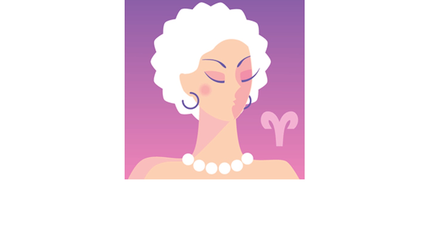 Illustration of woman with white hair which looks a bit woolly and sheep-like