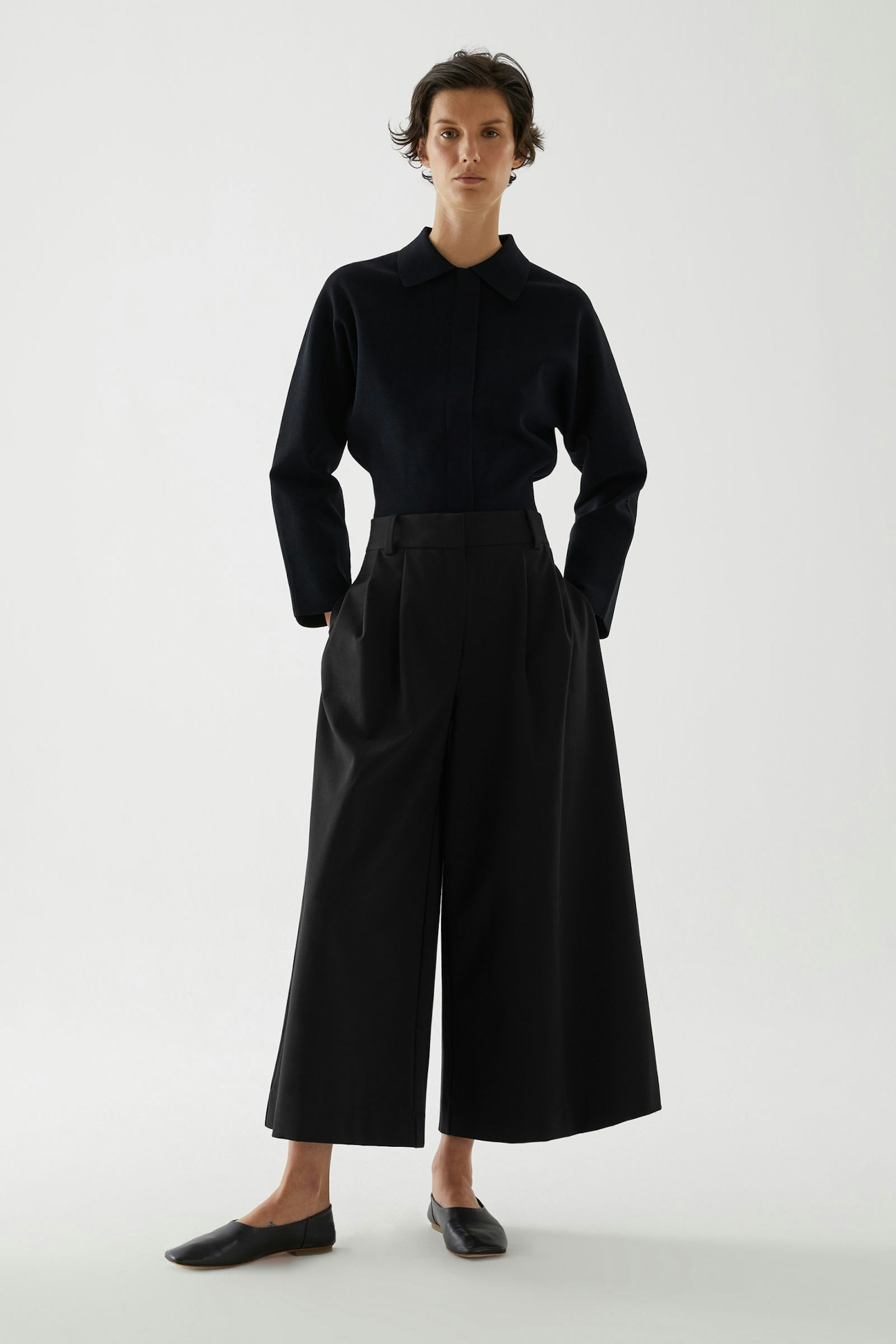 COS, Cotton Pleated Wide-Leg Trousers, £59