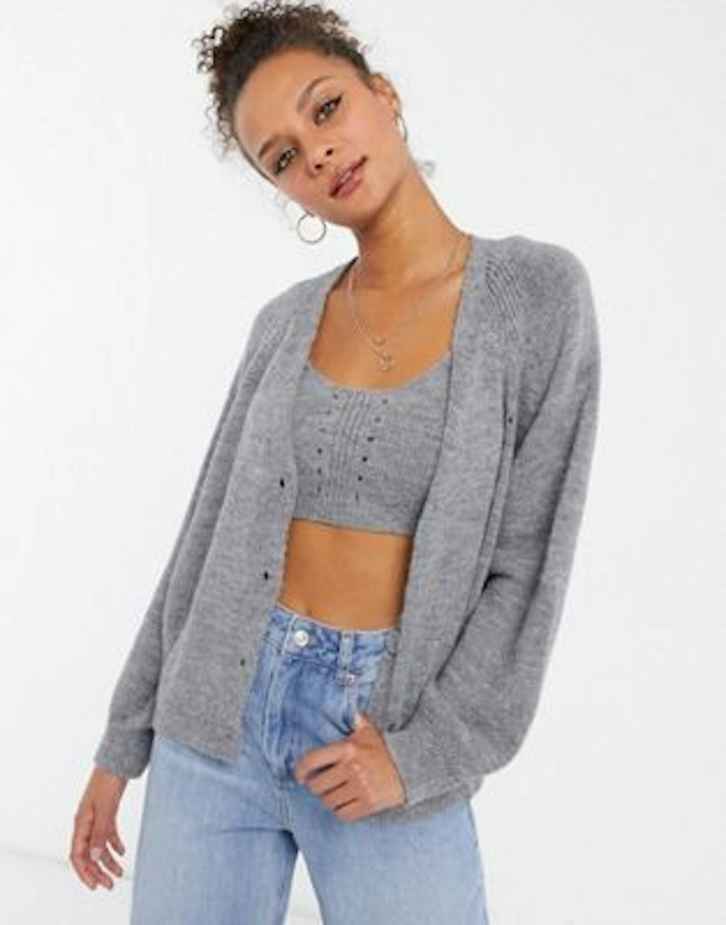 ASOS, Knitted Cardi and Bralet, £42