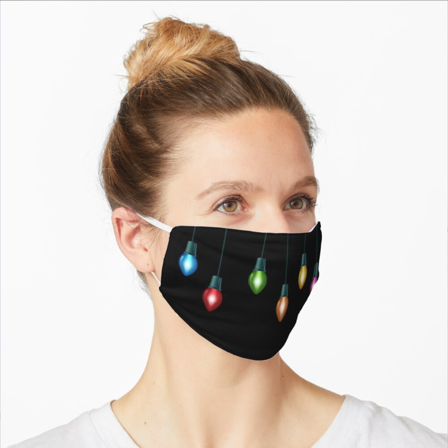 RedBubble, Christmas Holiday Lights Mask, £9.73