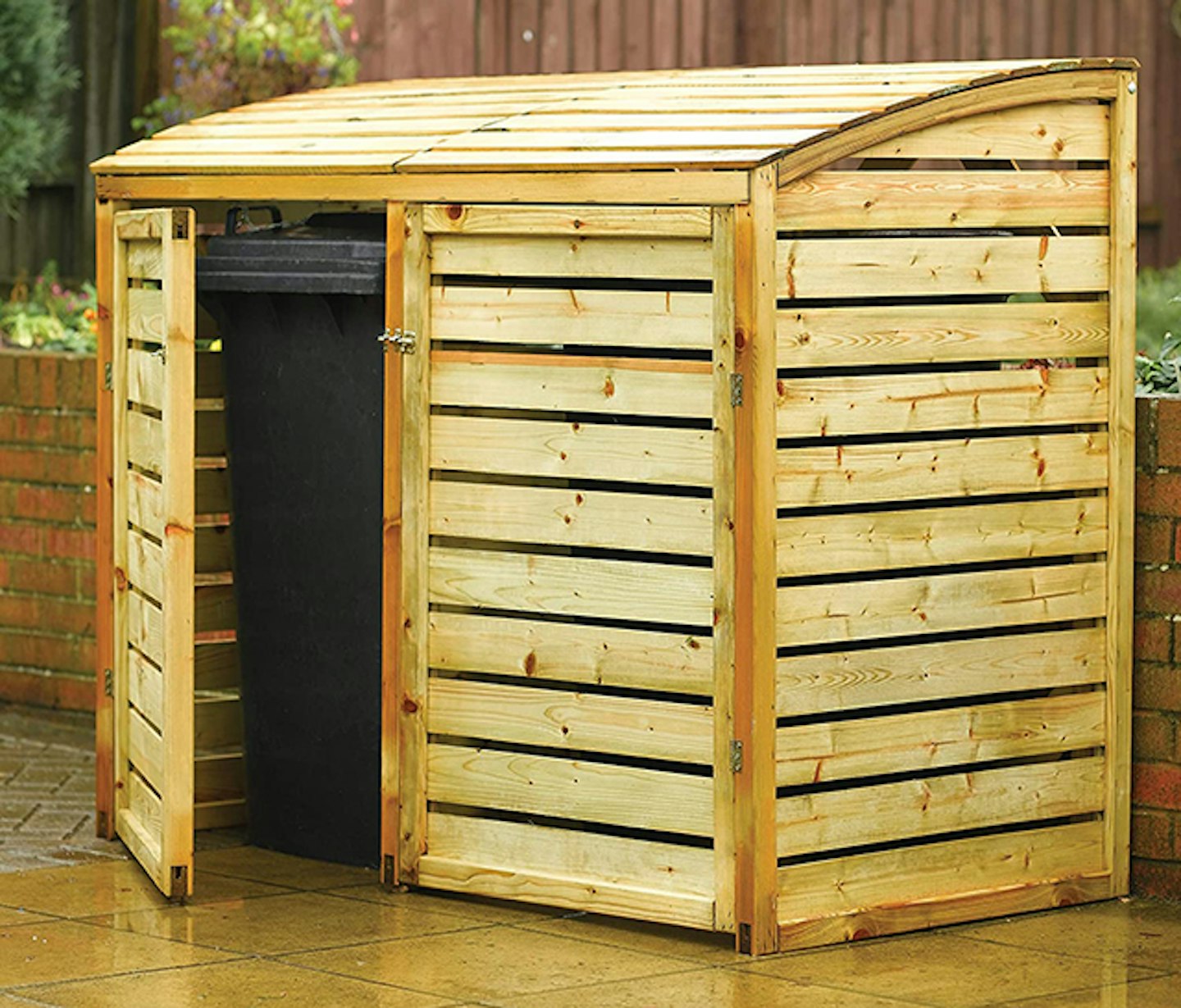 Rowlinson Double Bin Store in Natural Timber