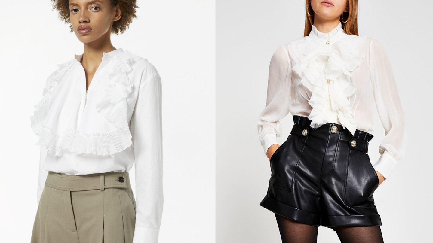 River Island dupe for Victoria Beckham's Pleated Bib Shirt