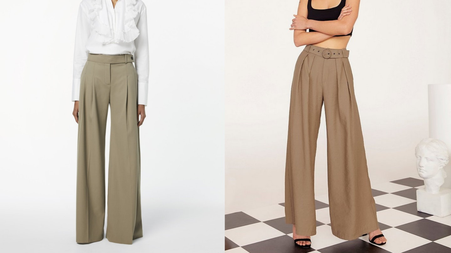 Dupe for Victoria Beckham's wide-leg trousers