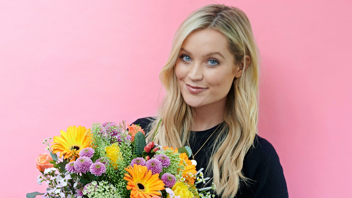 Laura Whitmore with Moonpig's The Laura bouquet