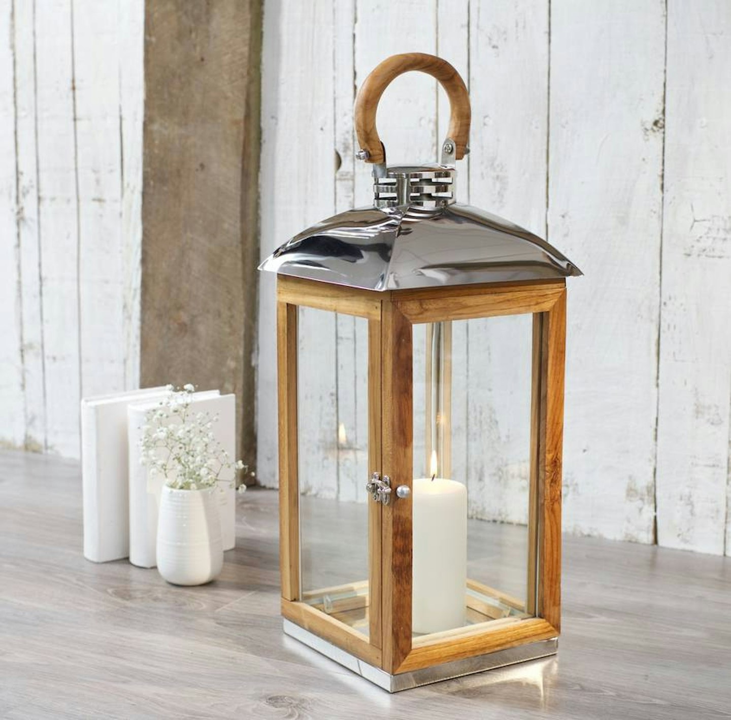 Tall Wood Candle Lantern Reclaimed