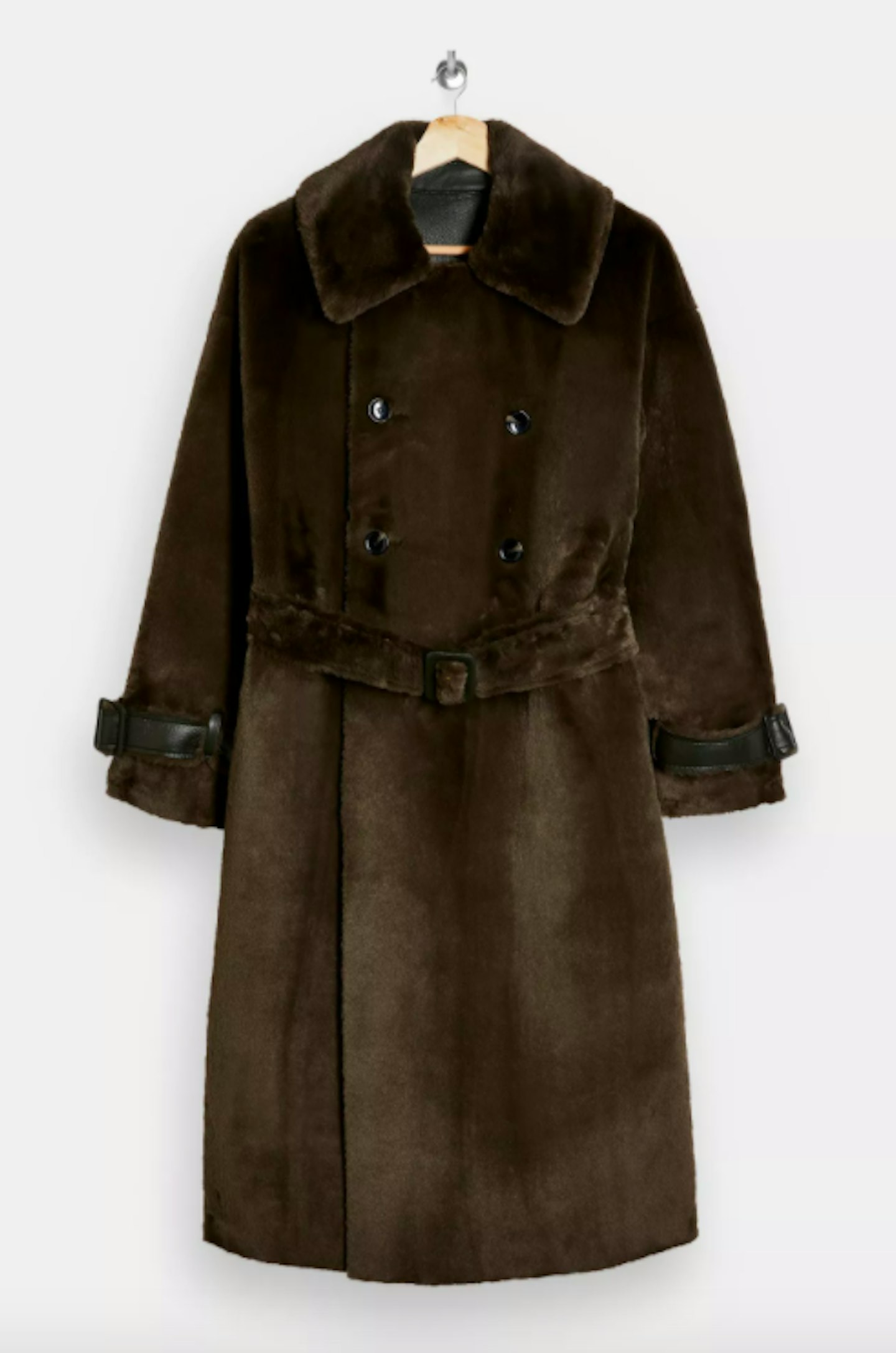 Topshop, Idol Khaki Reversible Faux-Fur Coat, £99.99