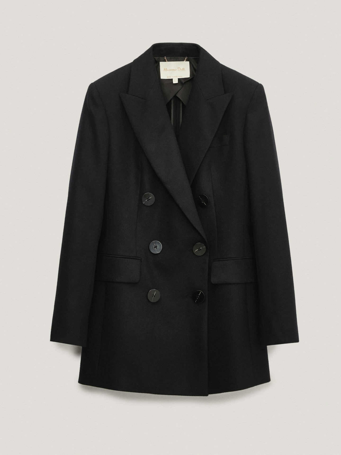 Massimo Dutti, Black Wool Double-Breasted Blazer, £179