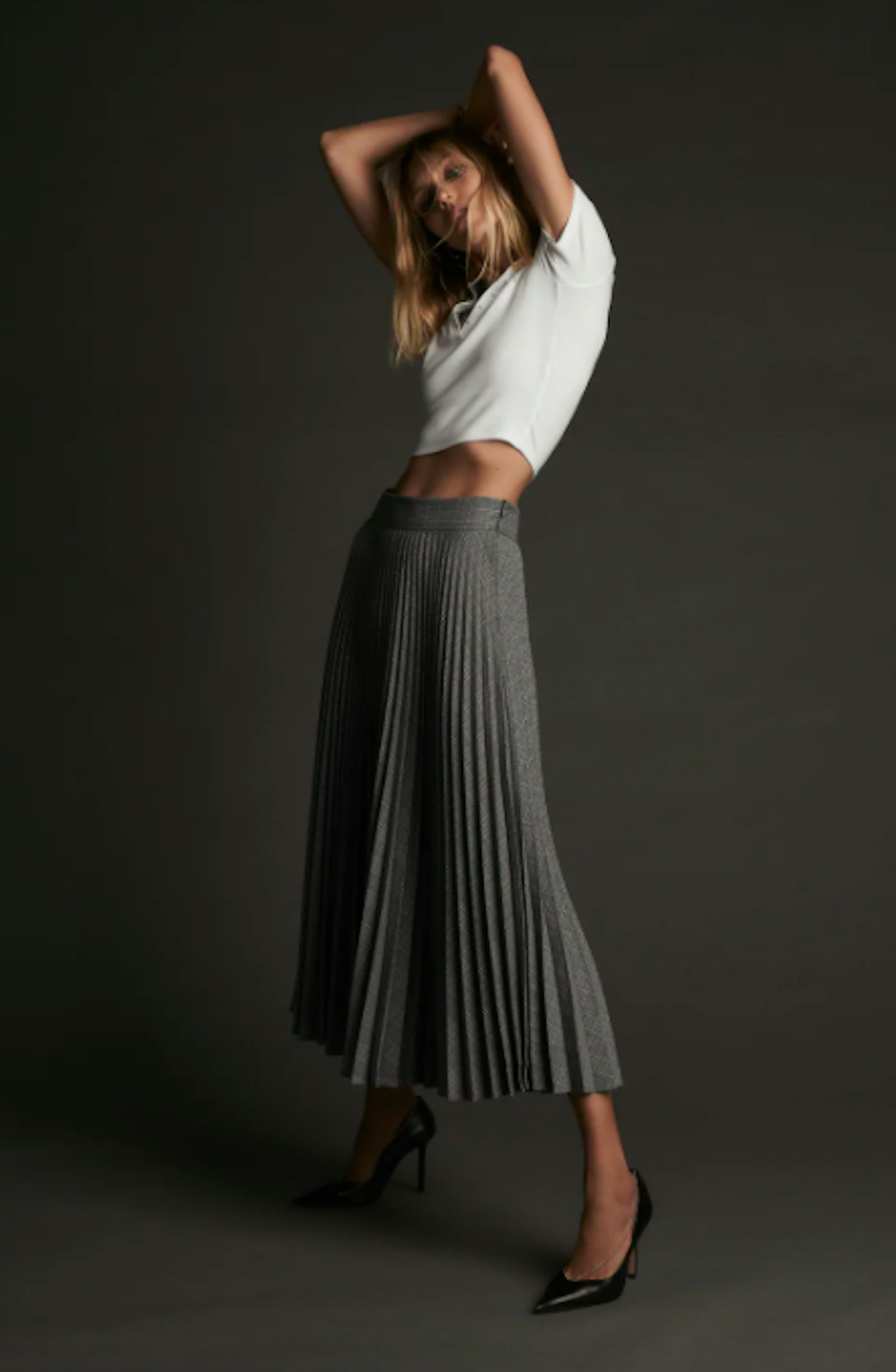 Zara, Pleated Check Skirt, £49.99