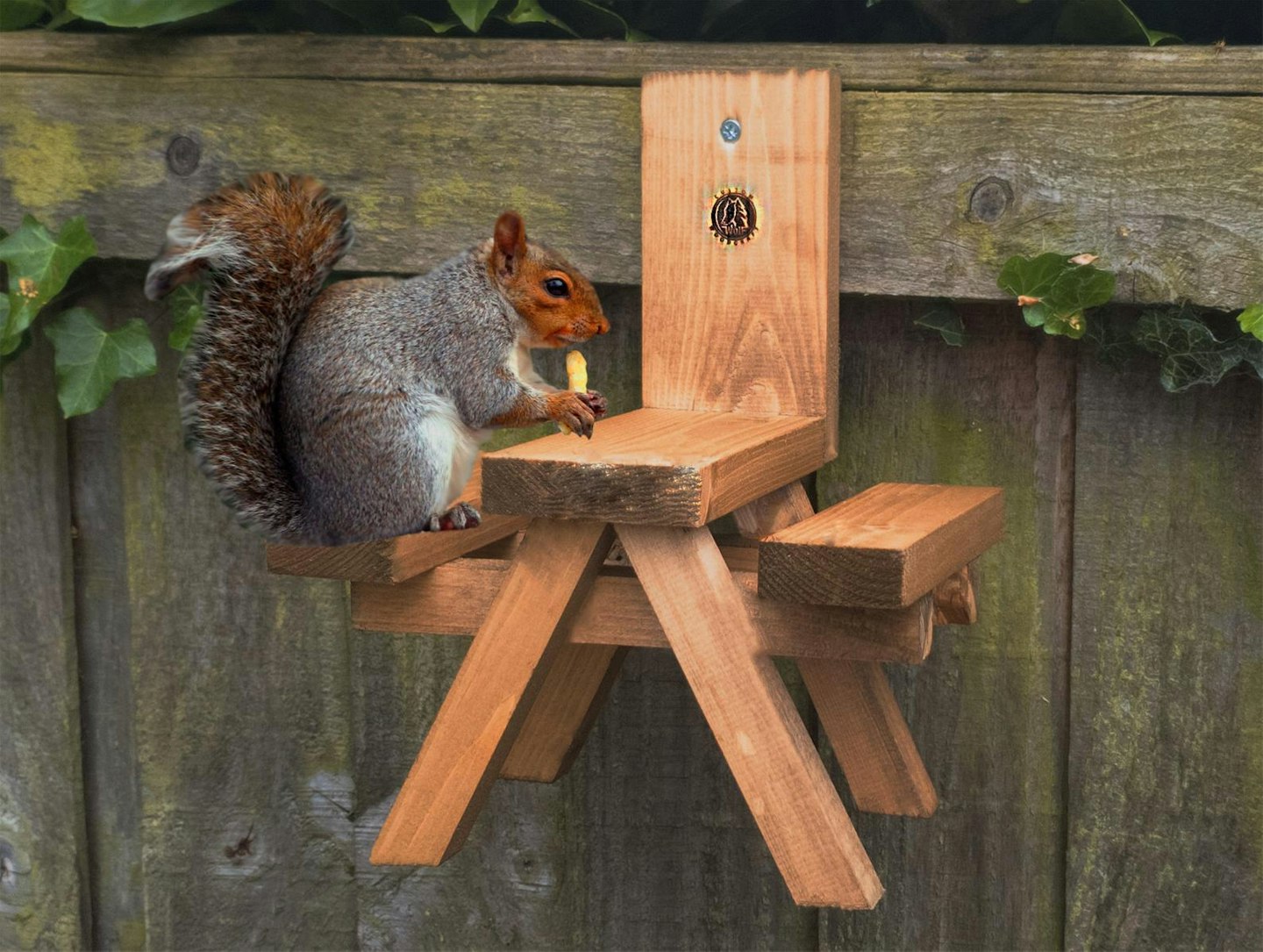 Squirrel picnic table