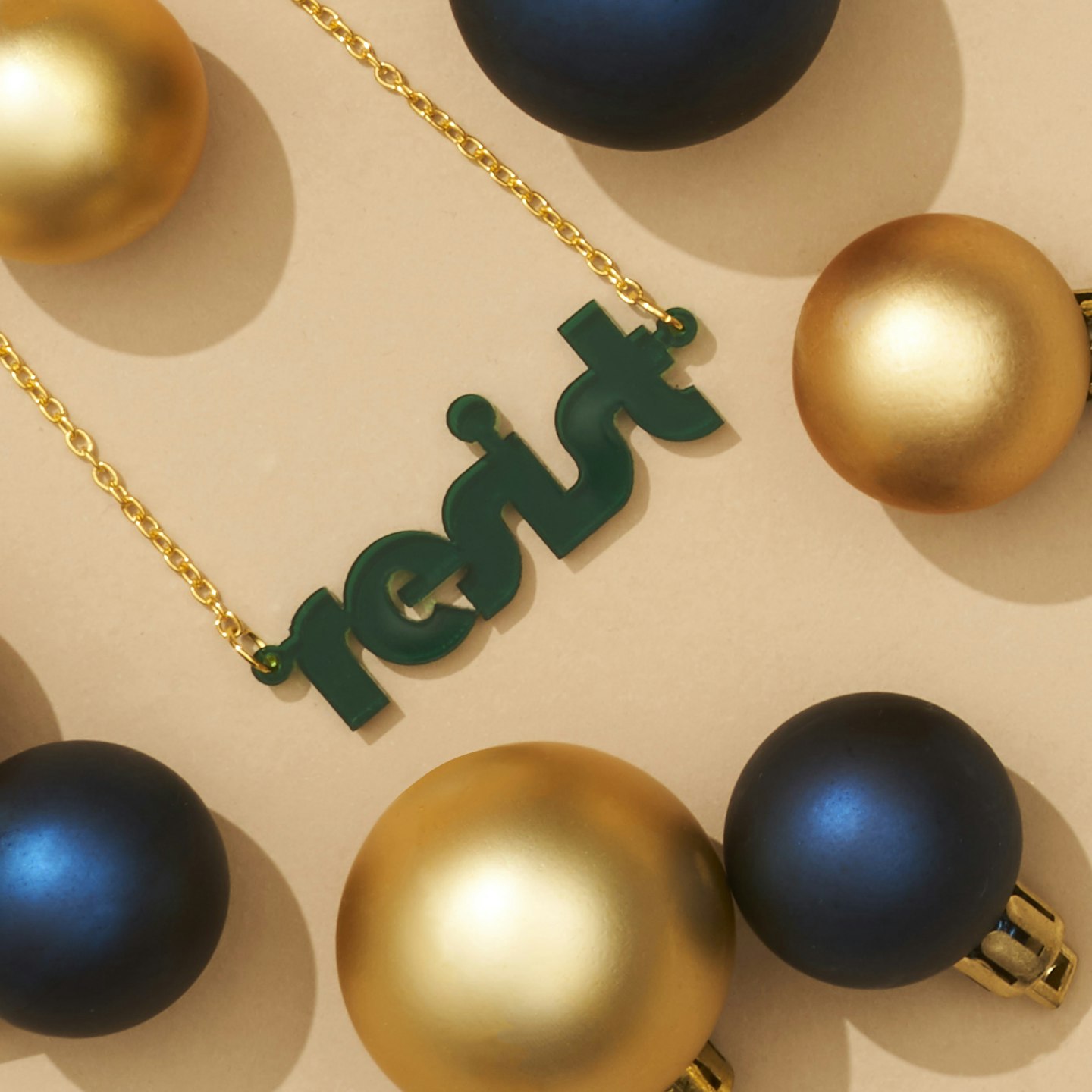 Dark Green u2018Resist’ Necklace, Etsy