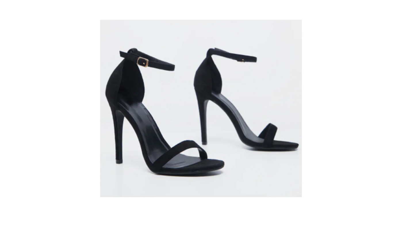 Clover black strap heeled sandals