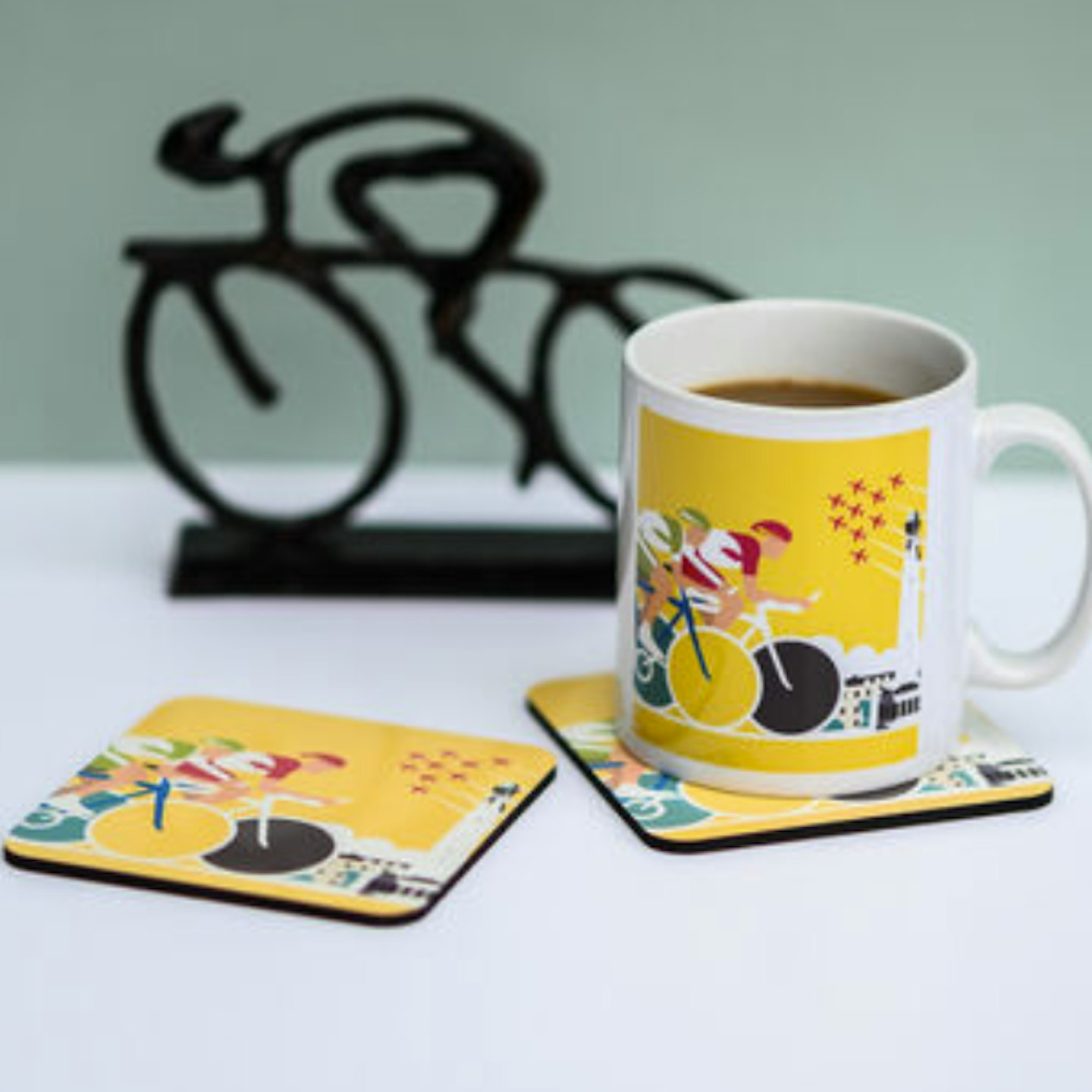 Tour De France Cycling Mug And Coaster Set