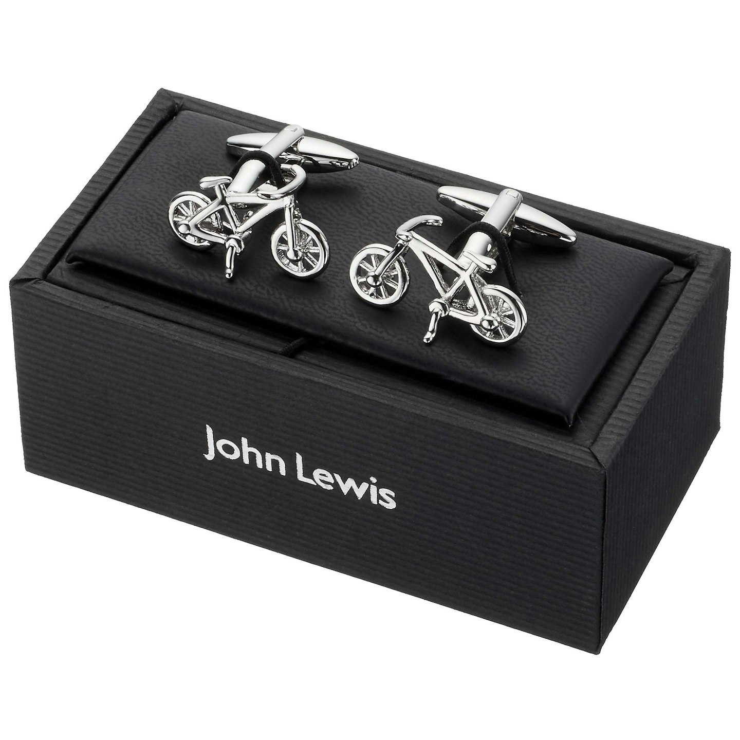 John Lewis & Partners Bike Cufflinks, Silver