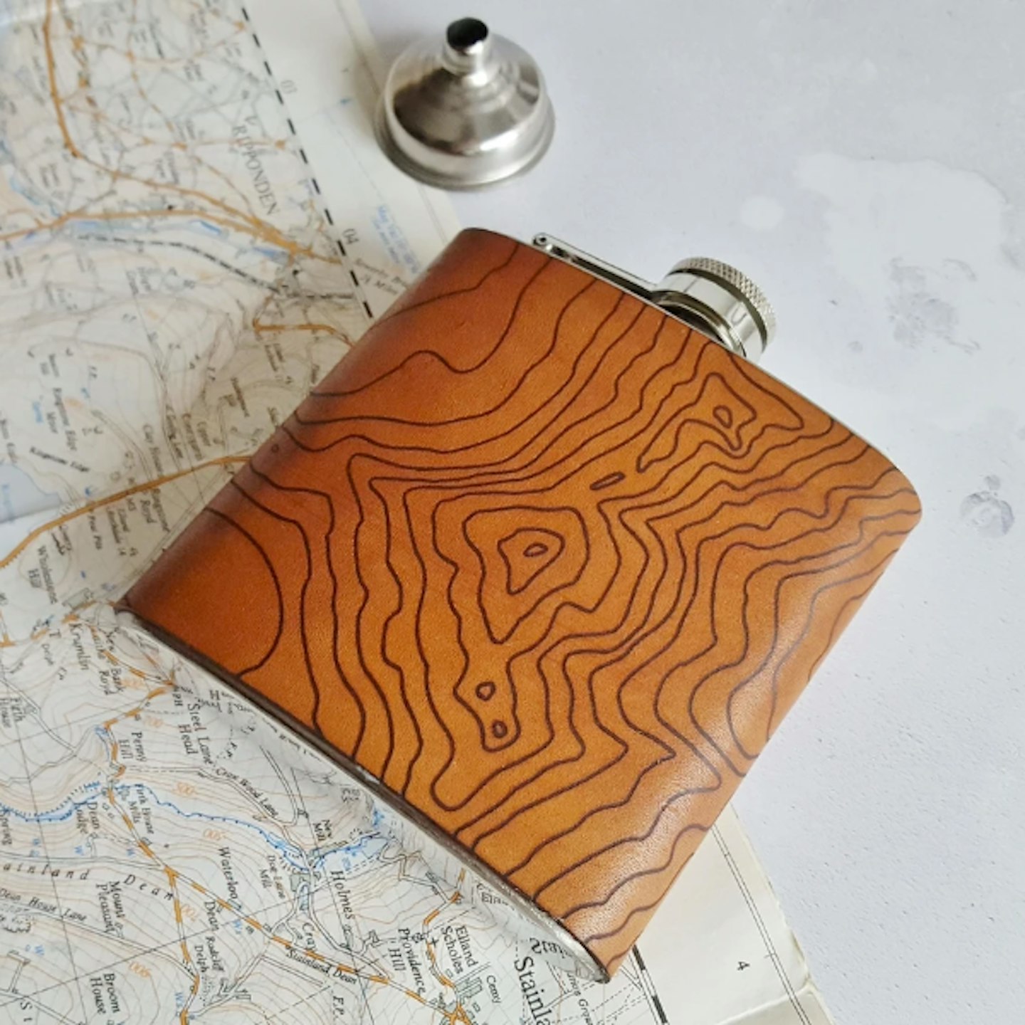 Hord Custom Topographic Map Hip Flask