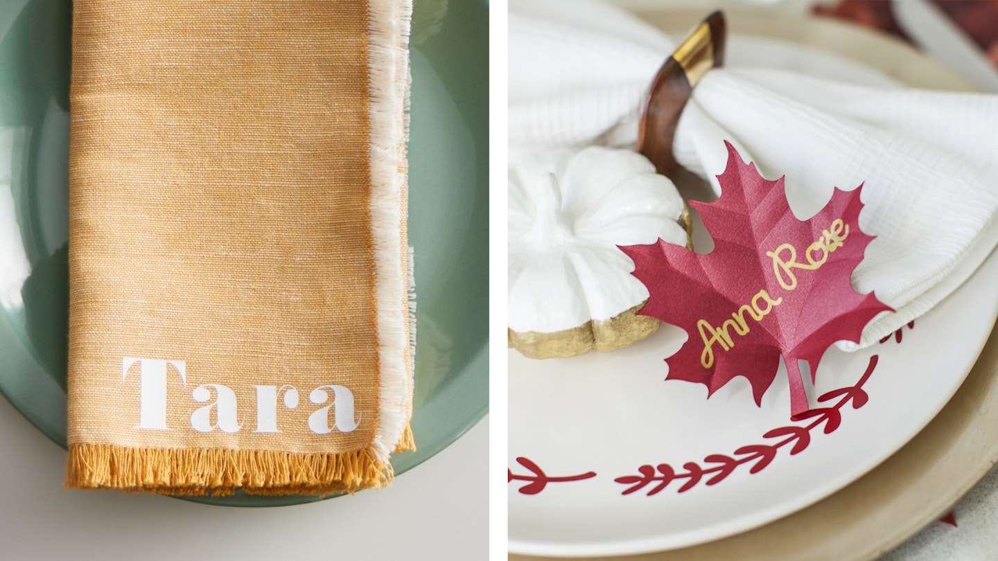 Tablescaping personalised napkins