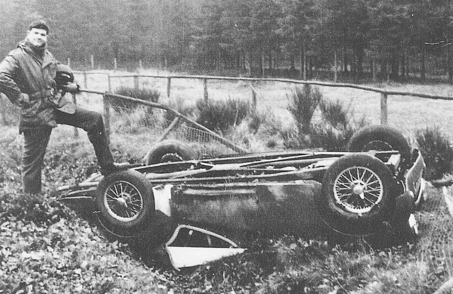 Things go slightly awry for Tony Netherton at the Nürburgring in 1958