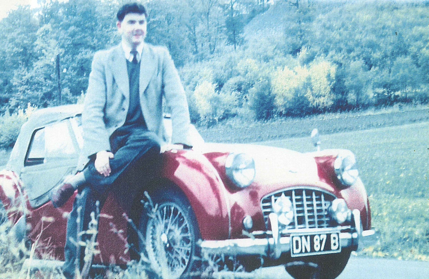 Tony Netherton with the new German numberplate in 1958