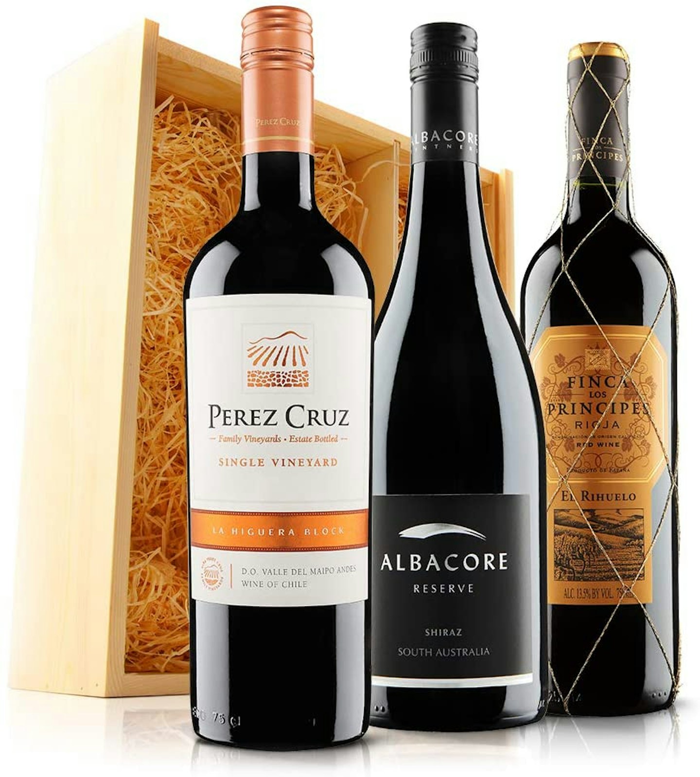 Incredible Red Wine Trio in Wooden Gift Box