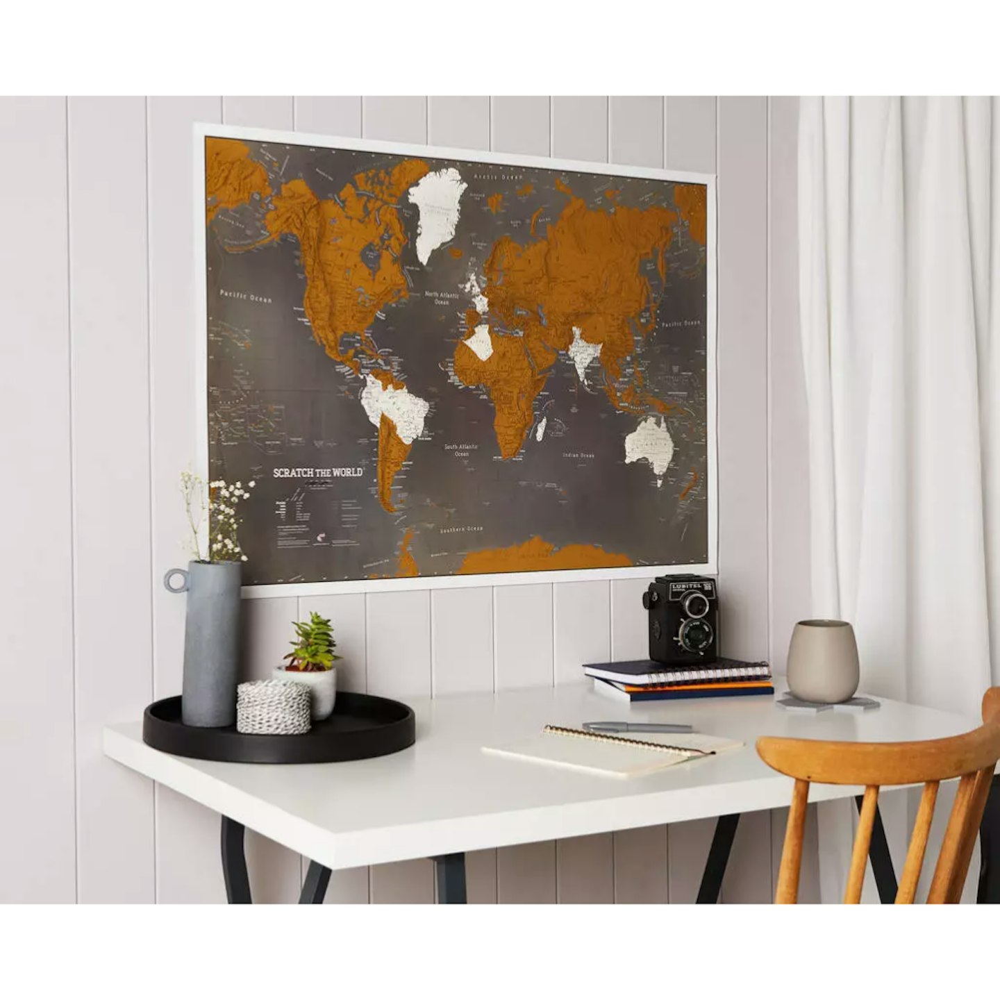 Scratch The Worldu00ae Black Map Print With Coin