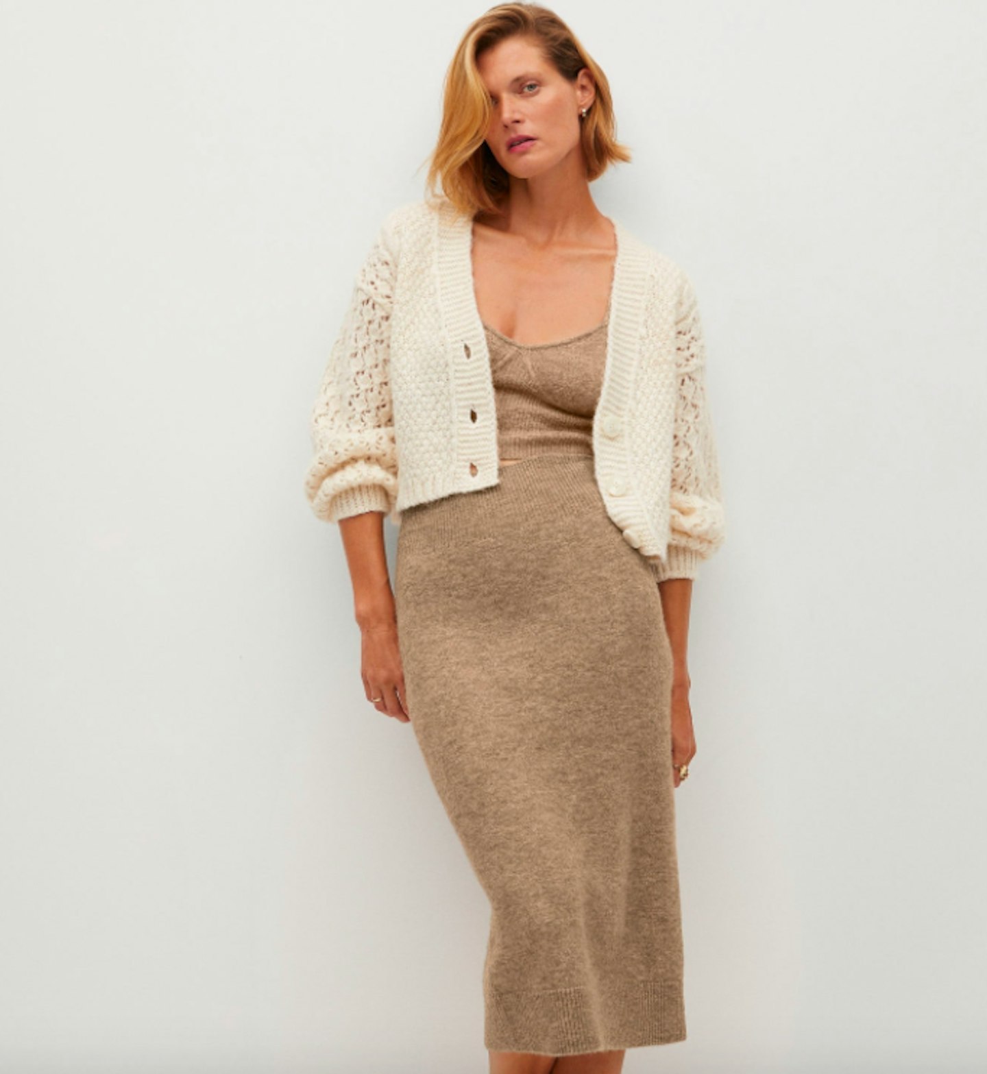 Mango, Ribbed Midi Skirt, £29.99