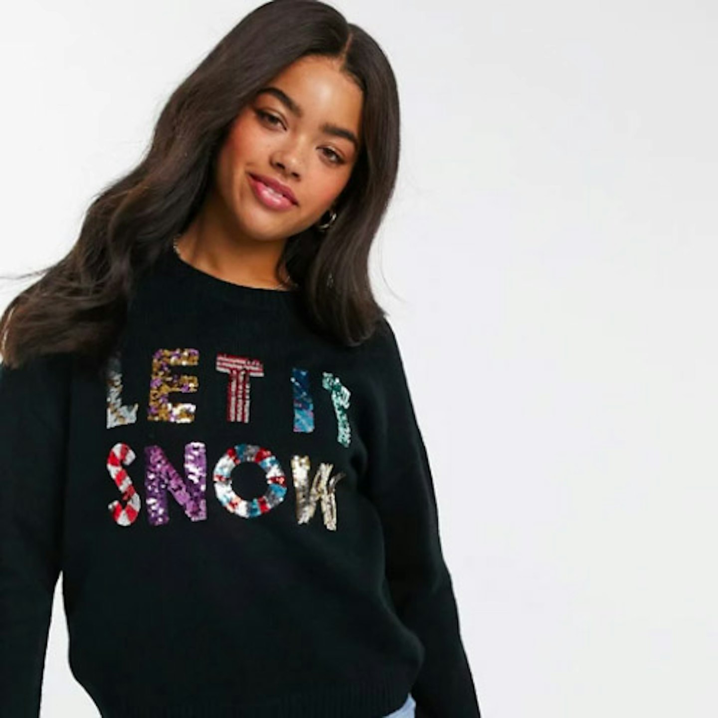 Christmas jumper sequin let it snow for ASOS Foundation