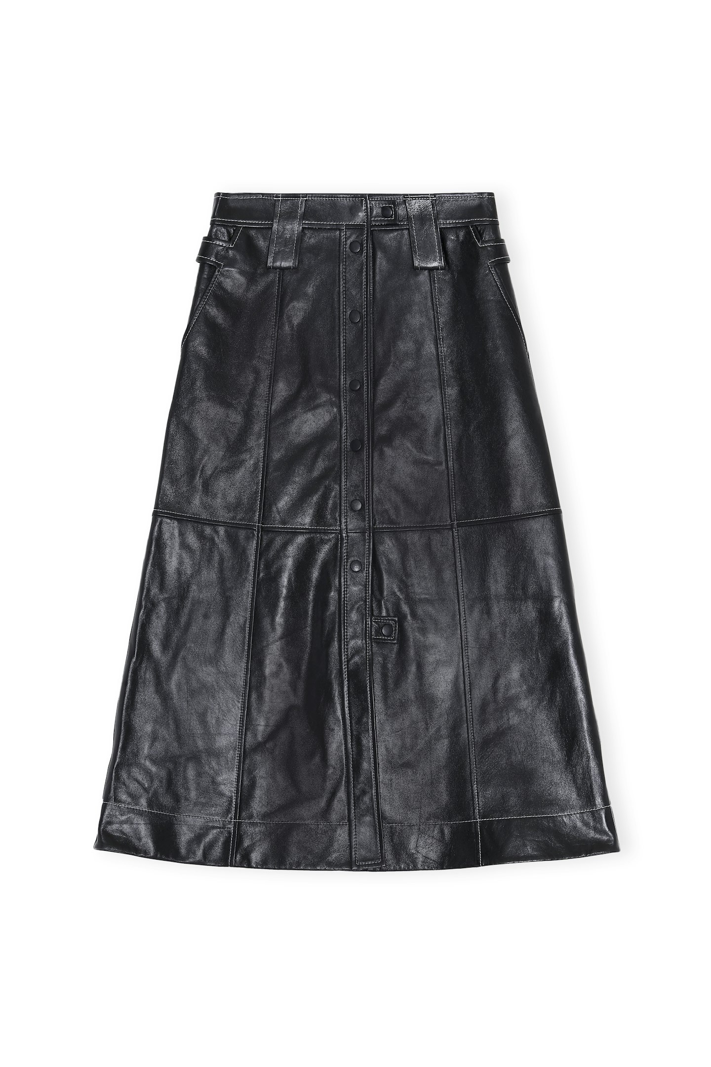 Ganni, Lamb Leather Skirt, £545