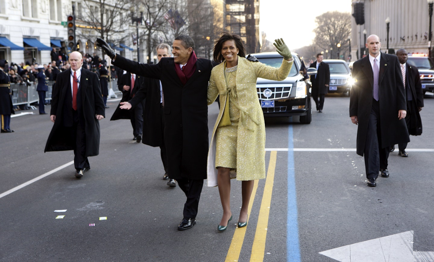 Michelle Obama at the 2009 Presidential inauguration parade