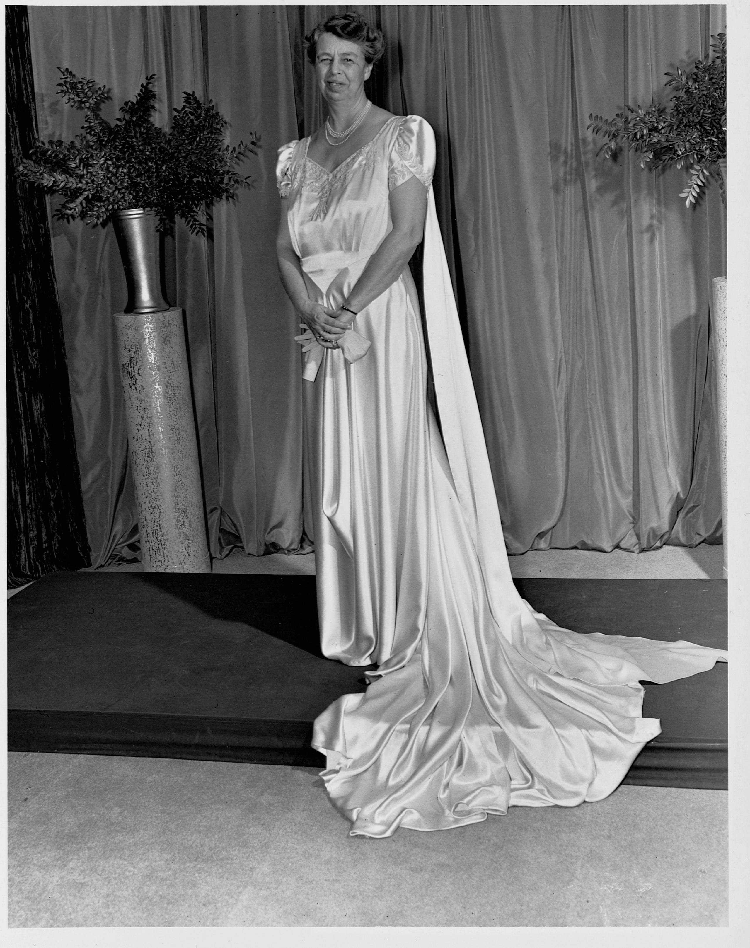 wedding dresses of first ladies Look Back At The Lady Inauguration Through History fabric: cashmere