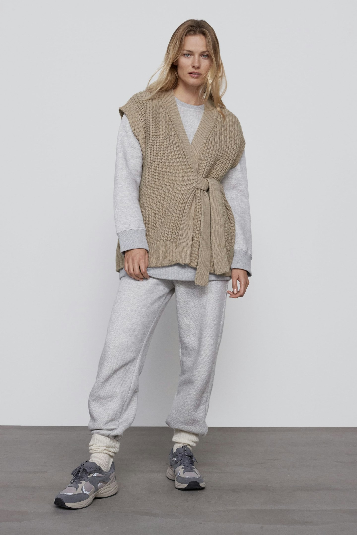 Zara, Knitted Waistcoat With Belt, £25.99