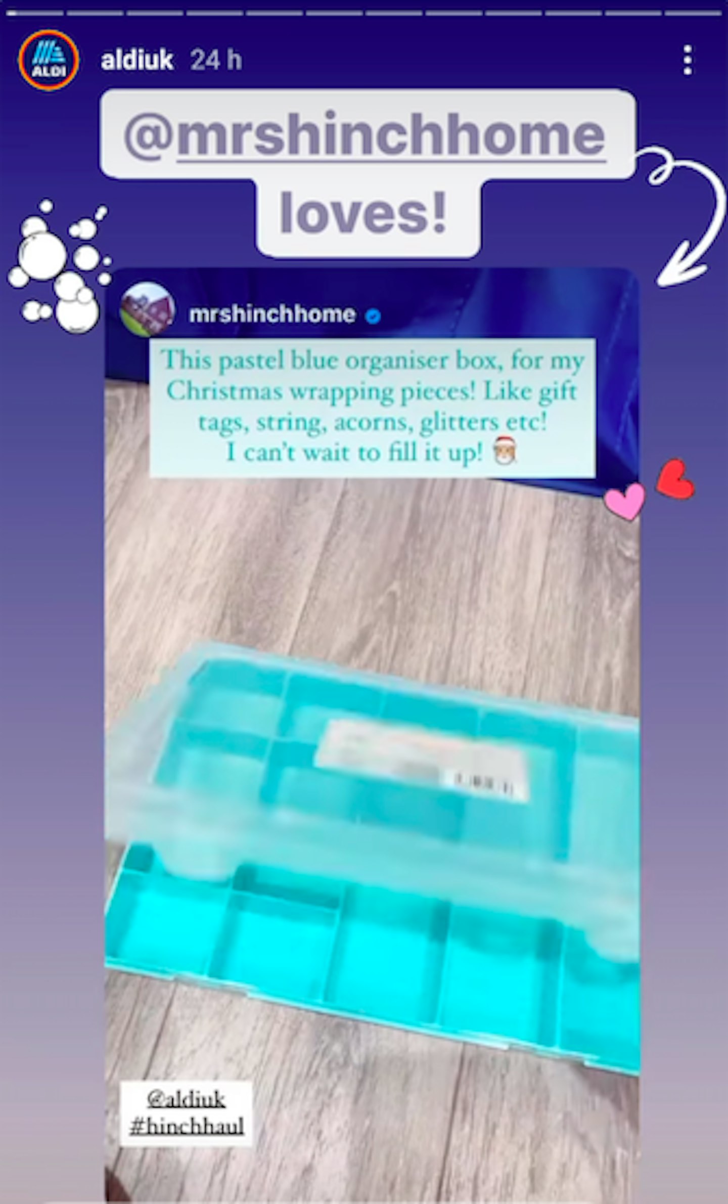 Mrs Hinch Aldi box