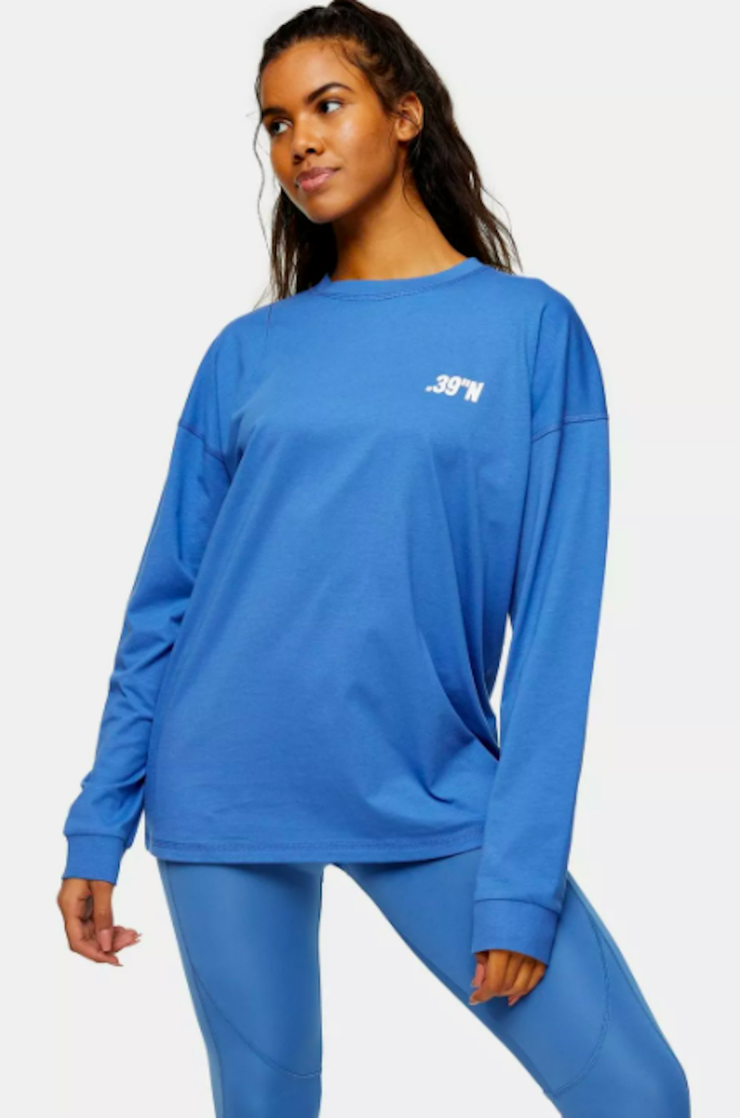 Topshop Active Blue Long Sleeve Sports Top